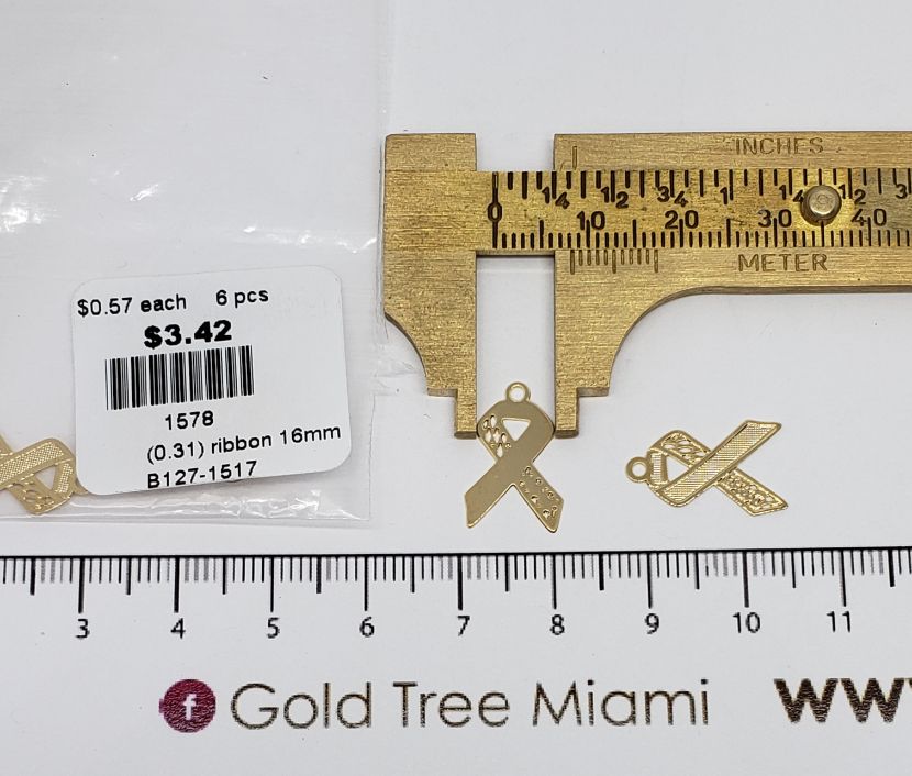 1578 Small Ribbon Charm