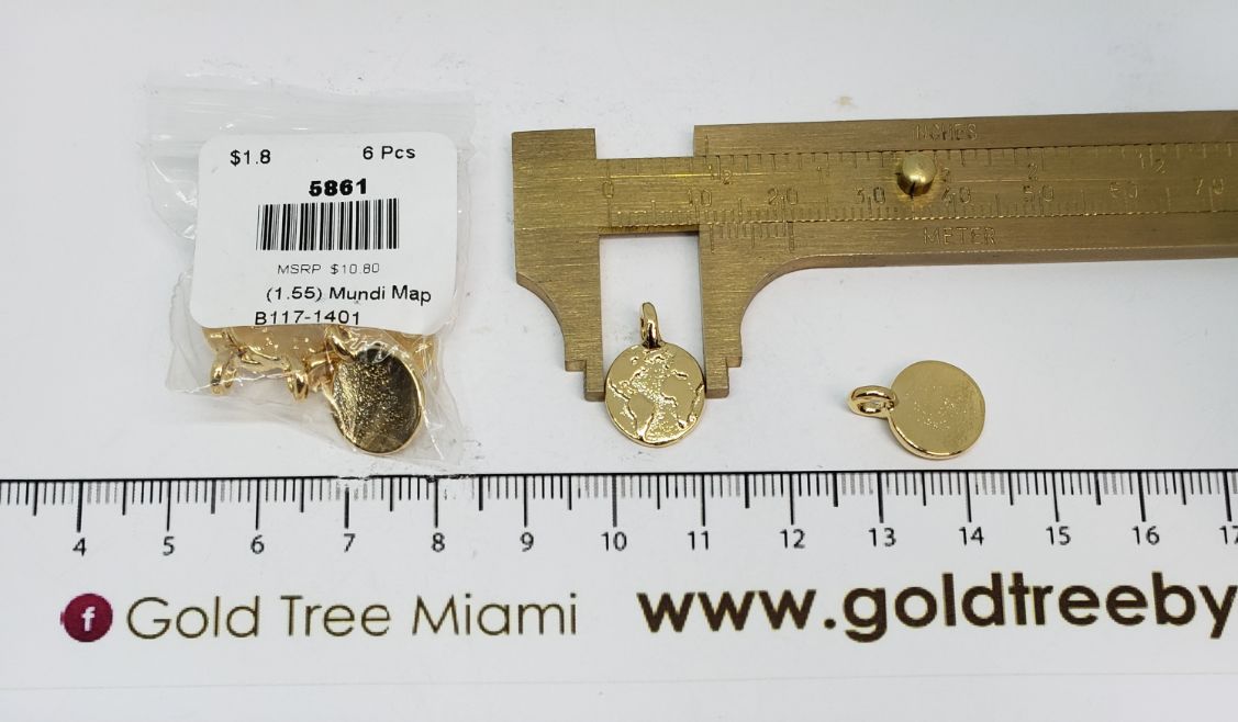 5861 Small Mapa Mundi Charm