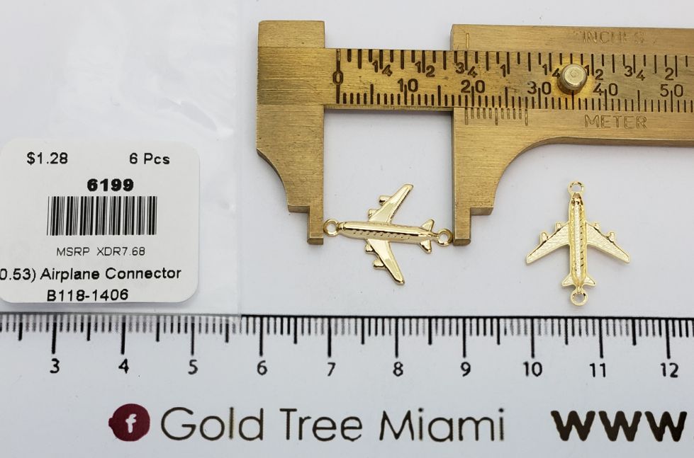 6199 Conector de Avión Chapado en Oro