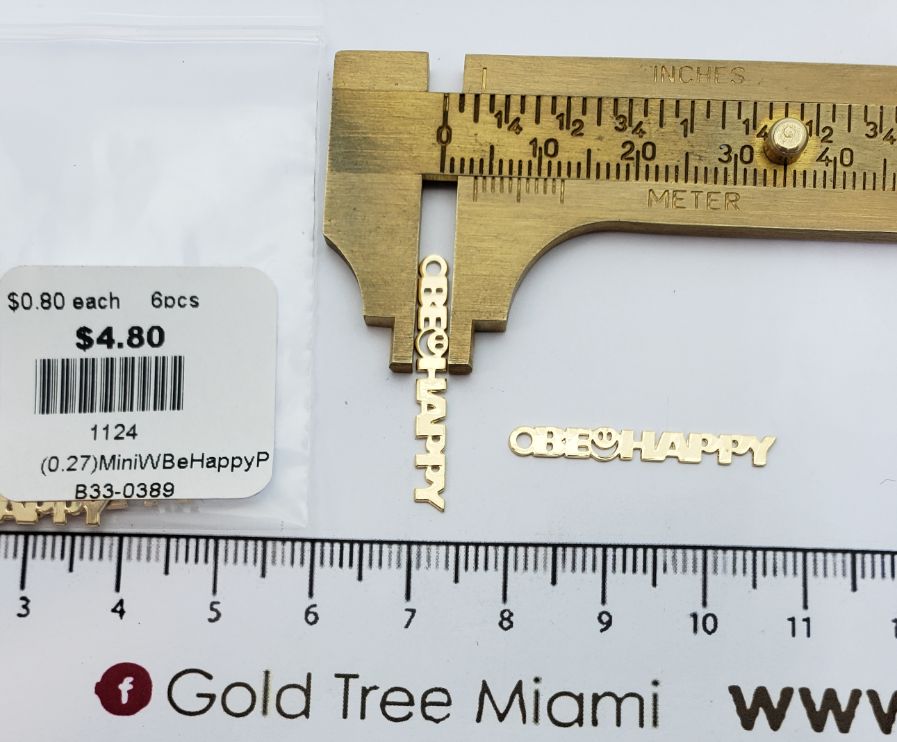 1124 Mini Word Be Happy Pendant