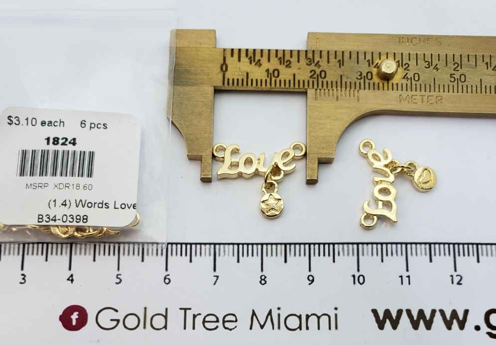 1824 Mini Conector de Palabra Amor con Estrella