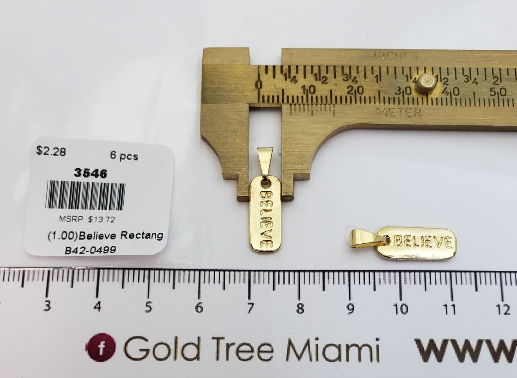 3546 Small Believe Plate Charm