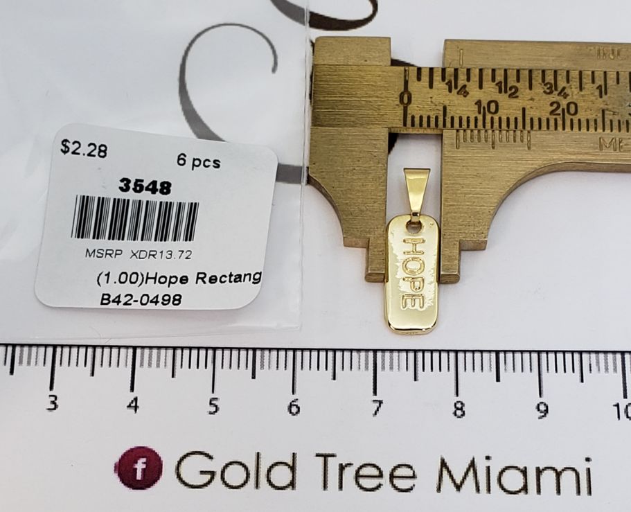 3548 Hope Rectangular Charm
