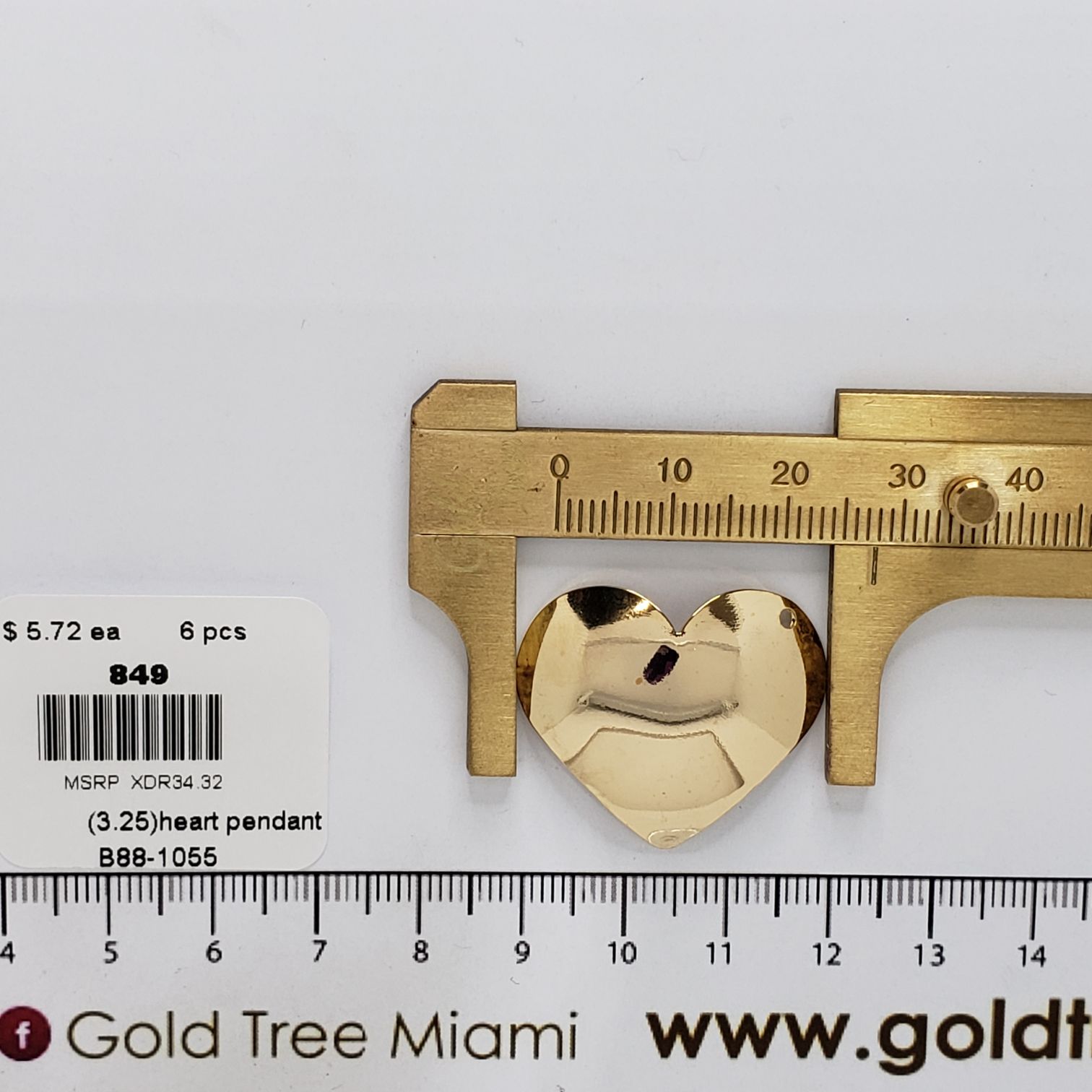 849 Gold Plated Elegant Heart