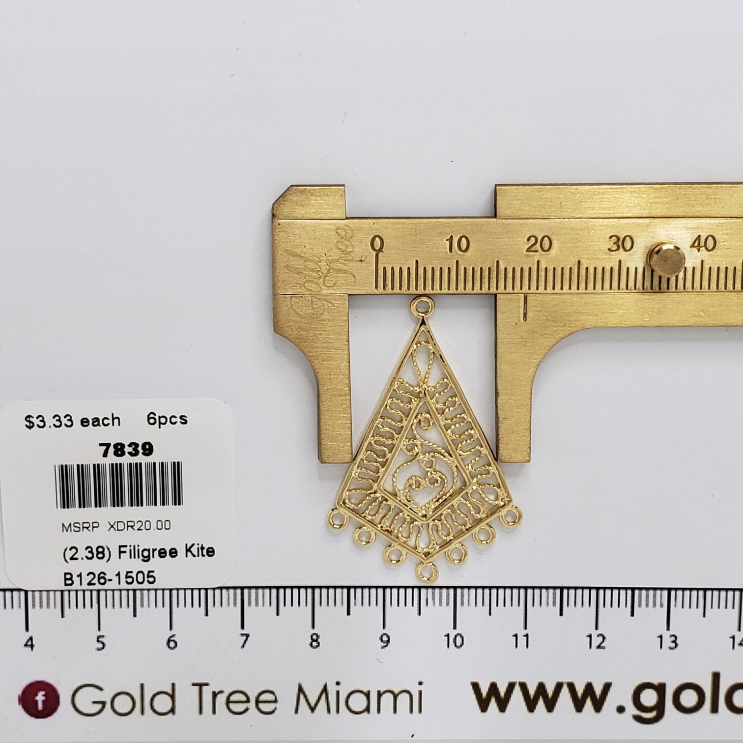 7839 Dije de Cometa de Filigrana con Agujeros