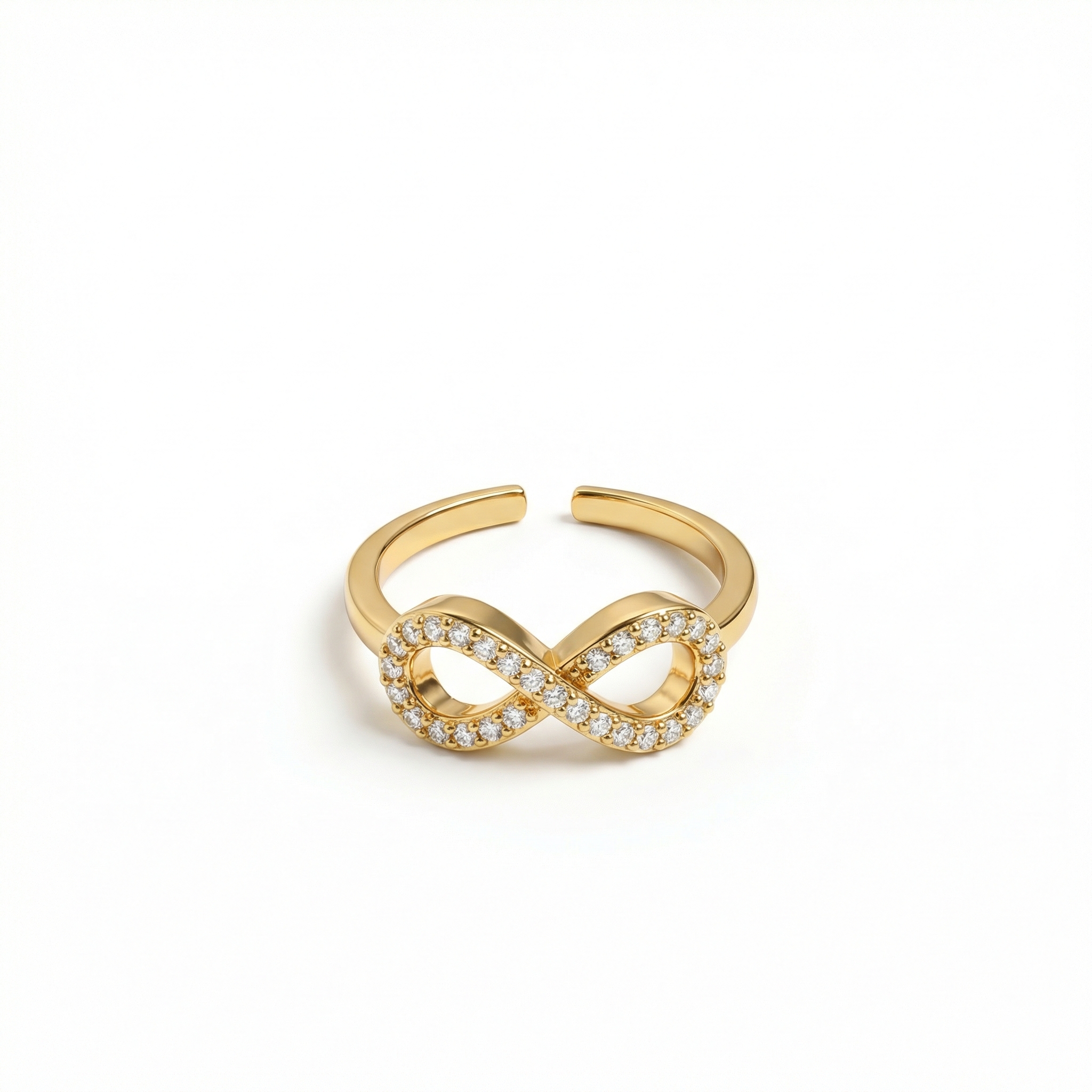 22003 Adjustable Infinity Ring with Crystals