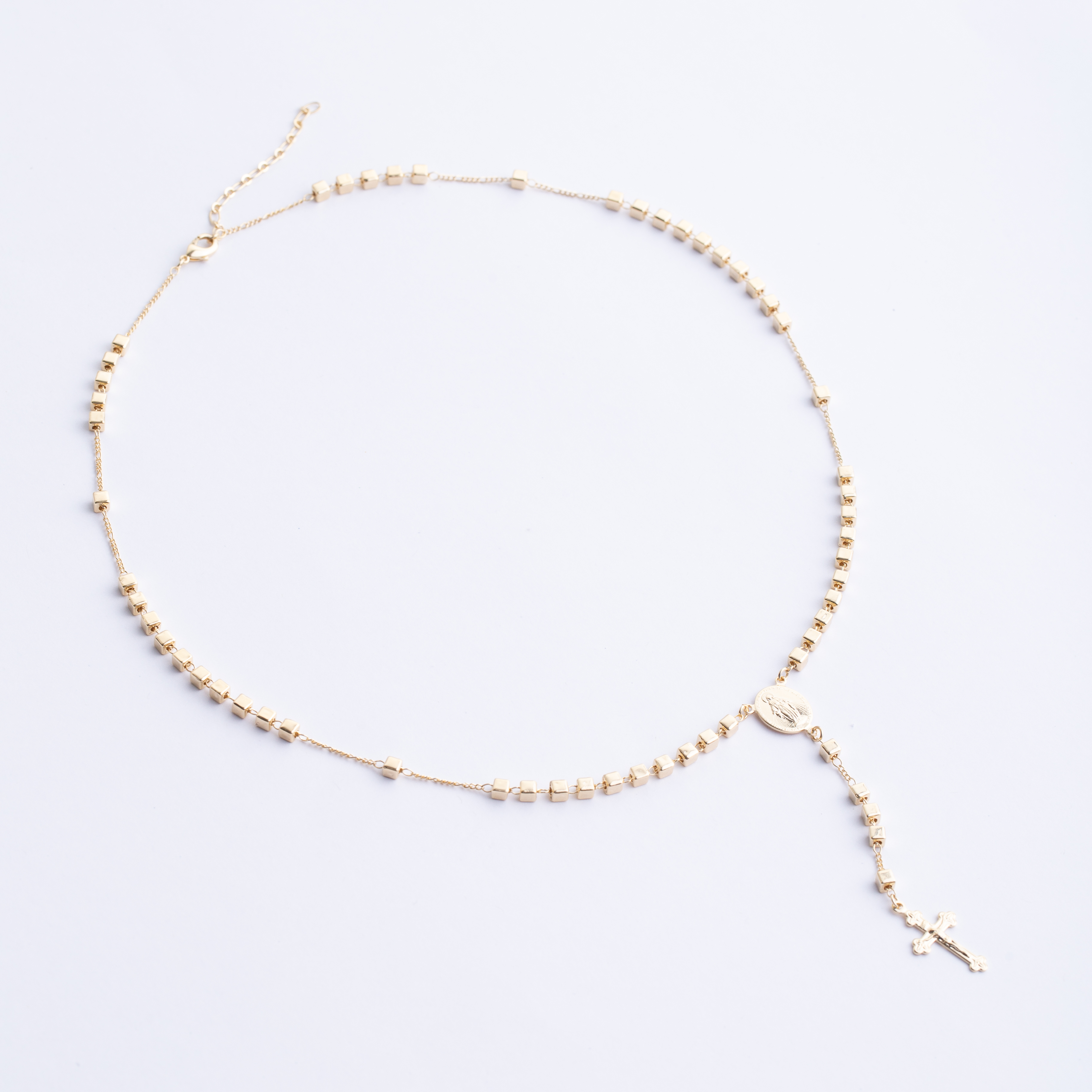 19151 Sacred Square Beaded Rosary 18"