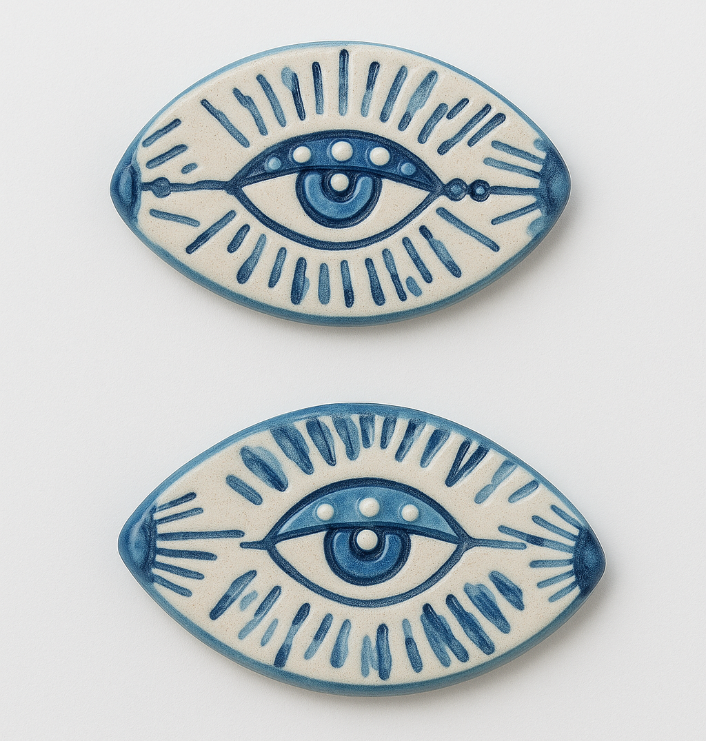 21150 Oval Ceramic Eye Pendants