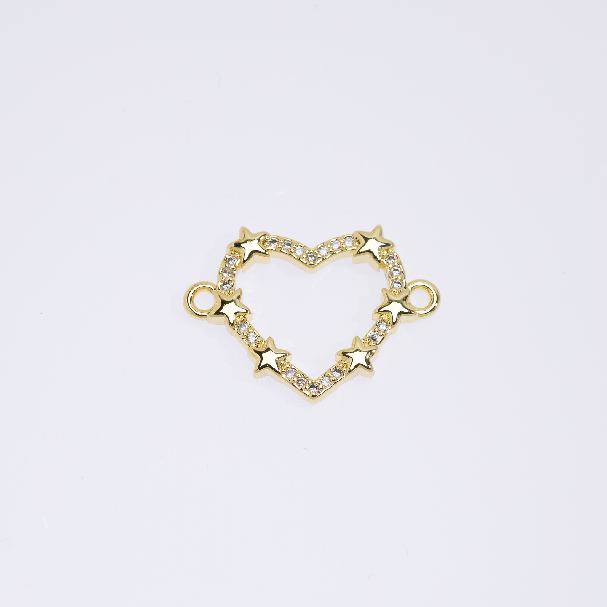 20672 Heart Connector with Stars and Crystals