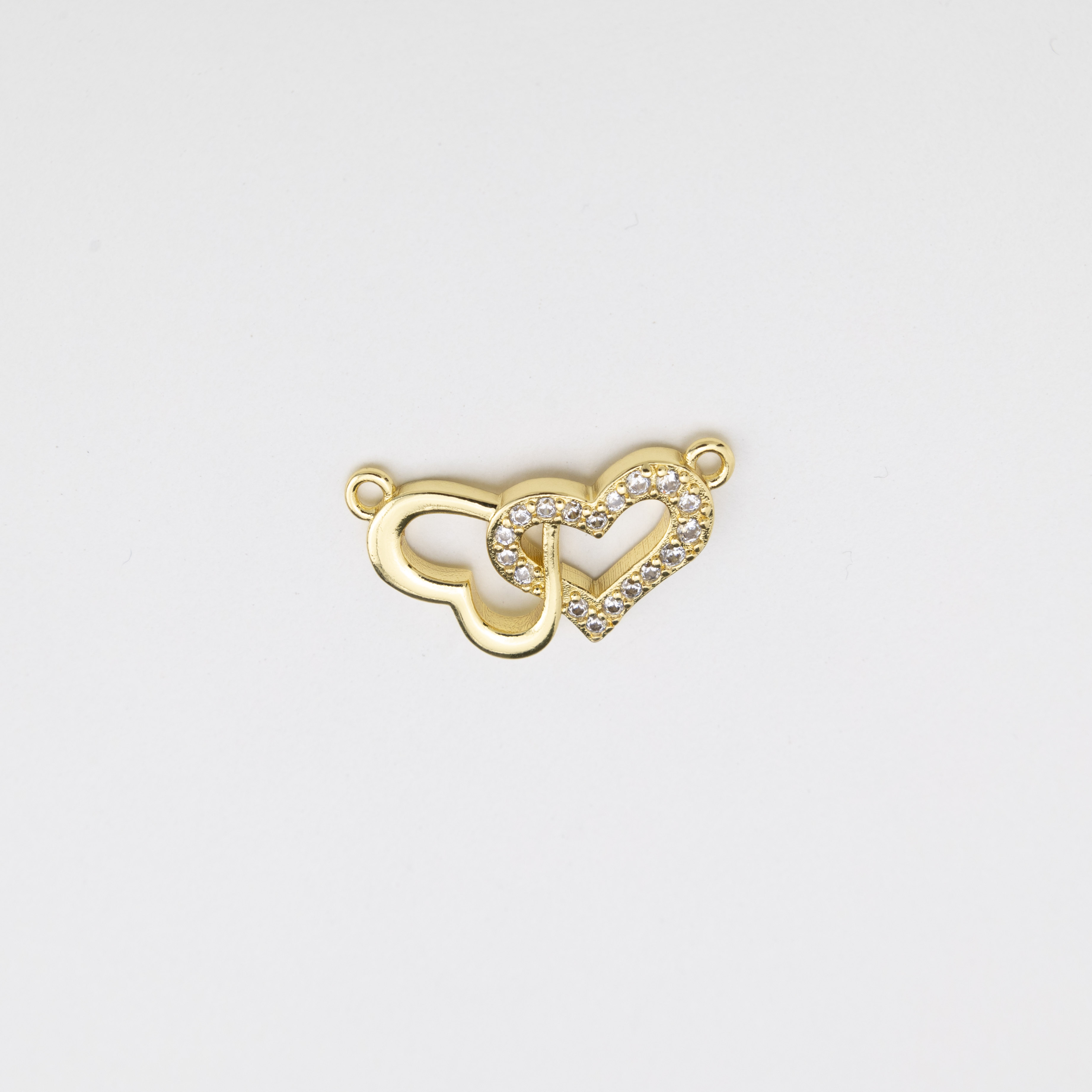 18464 Double Heart Crystal Connector