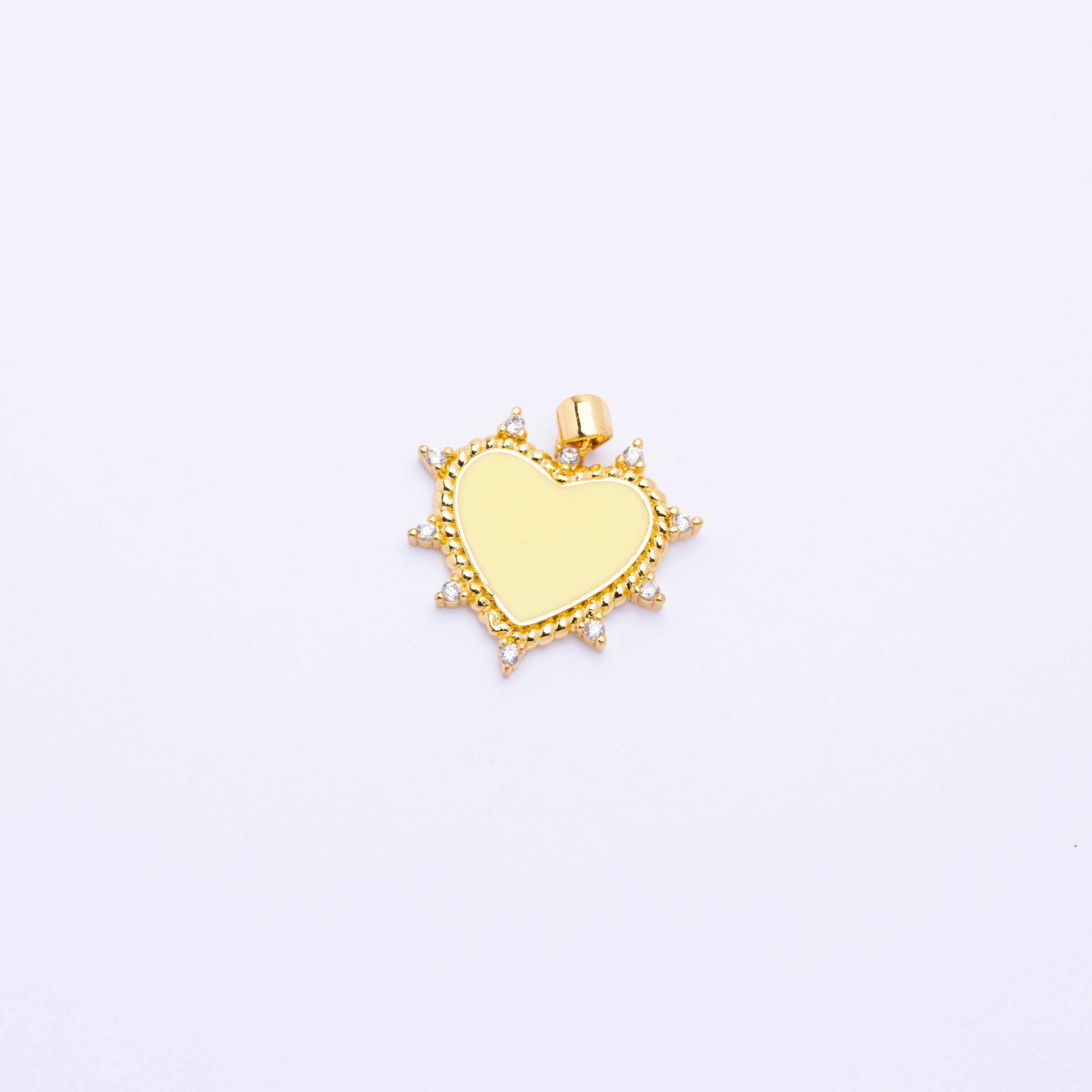 13118 23mm Yellow Heart with Crystal Pendant