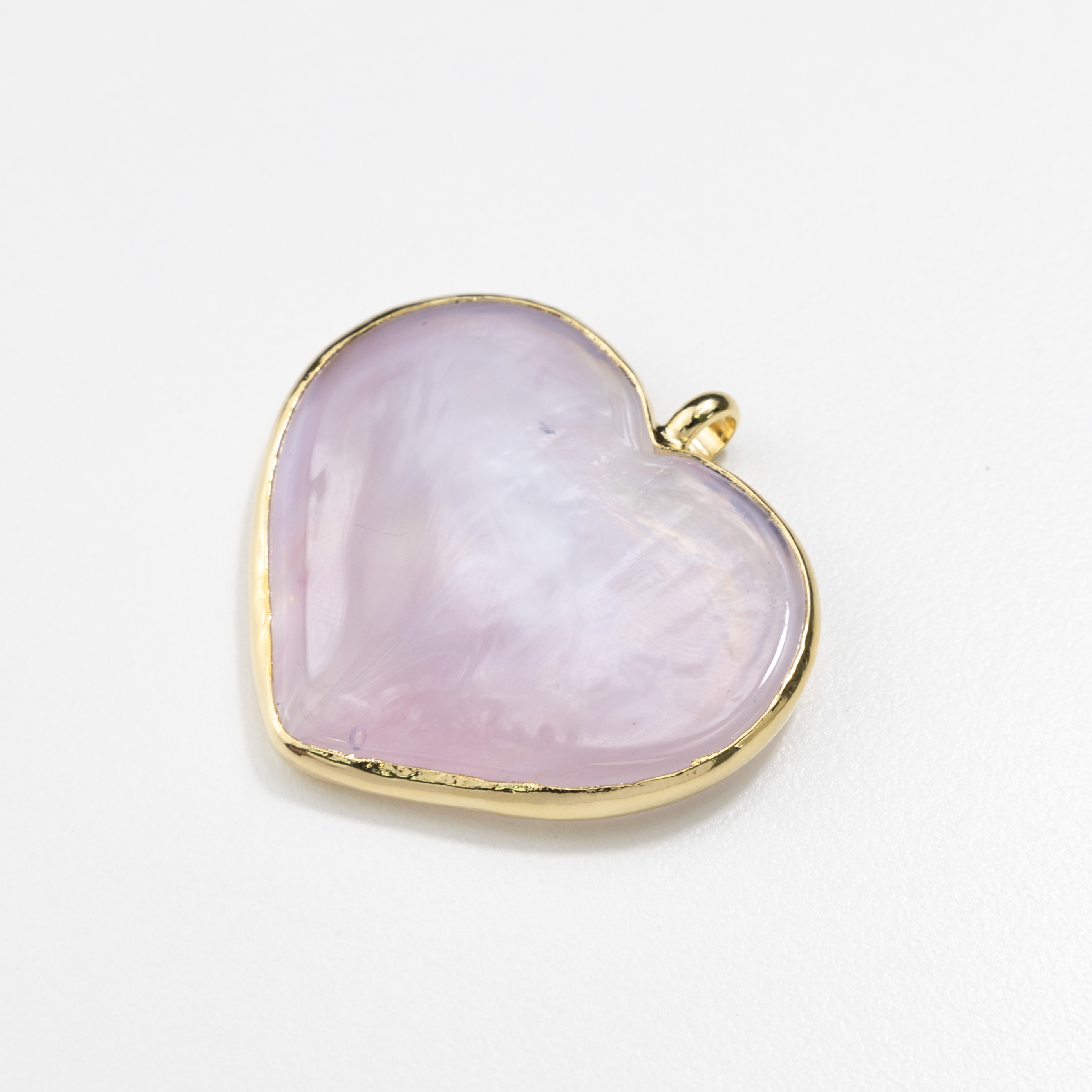 12516 Pink Heart Bizel Pendant 40mm