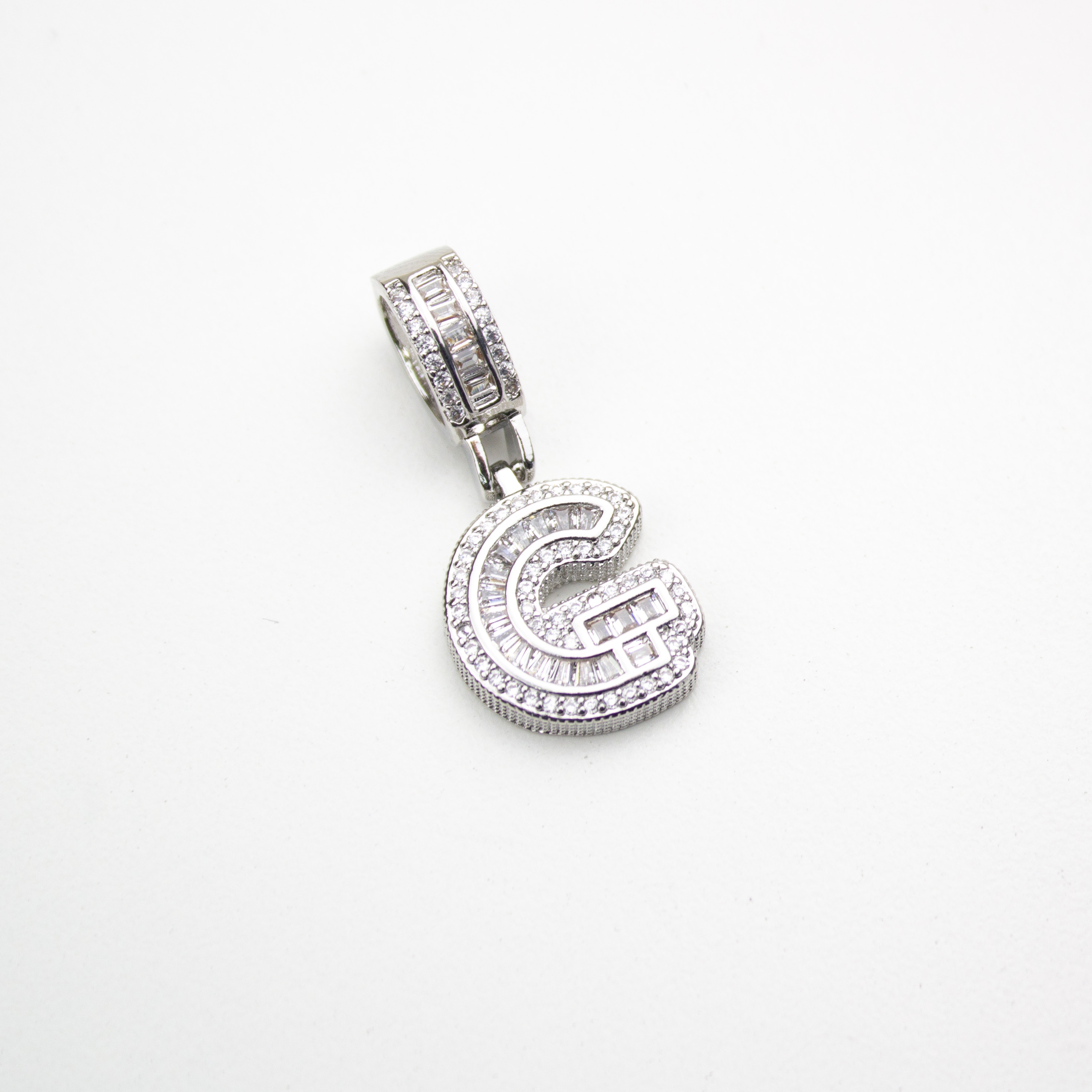 19914 Silver Initial G Sparkle Charm