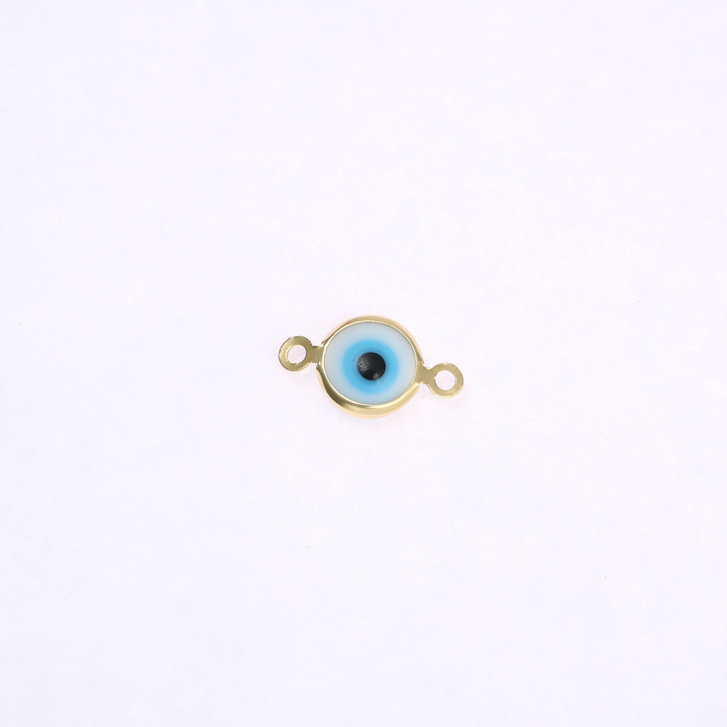 16390  White Evil Eye Connector 15mm