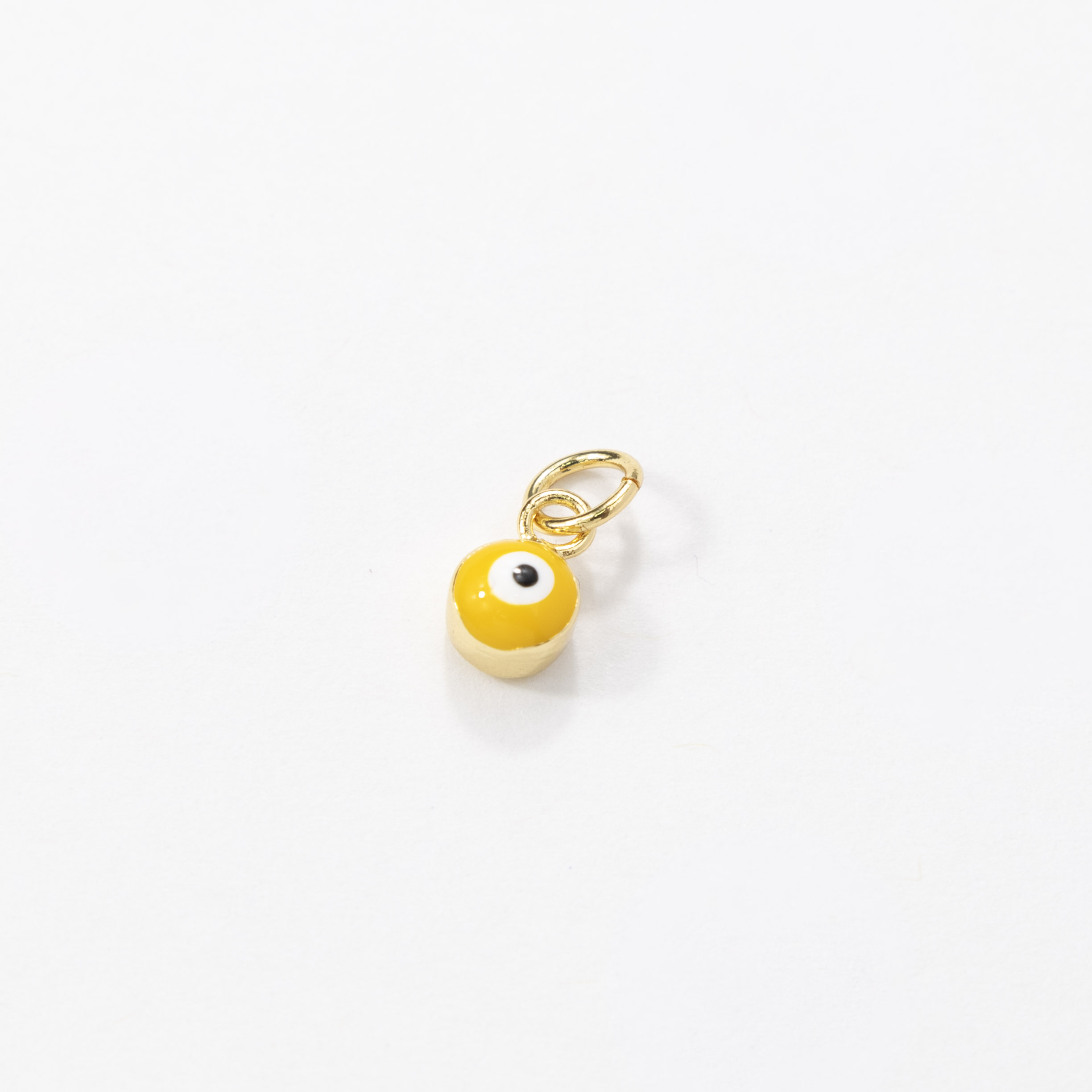 18356 Mini Enamel Yellow Evil Eye Pendant