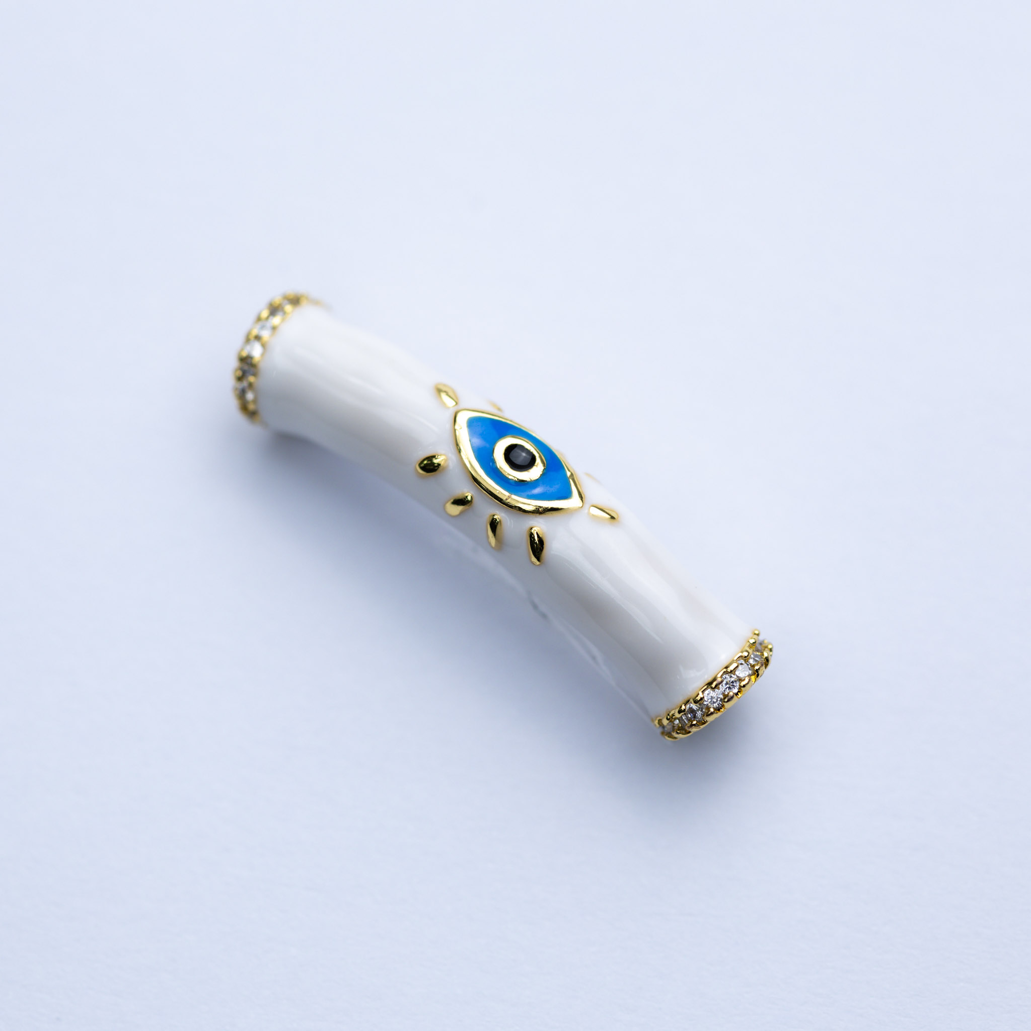 15980 White Eye Bar Spacer Bead