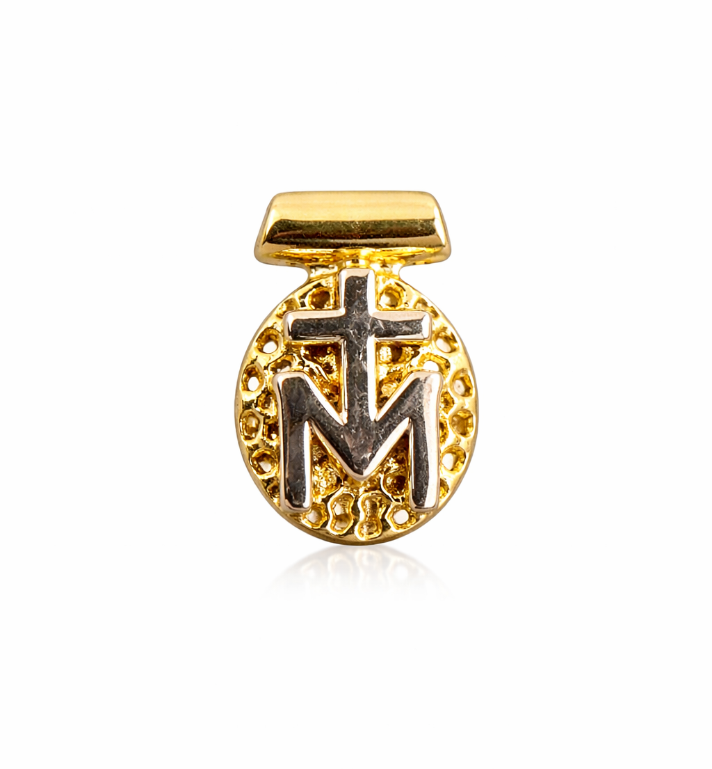 21759 Gold And Silver Scapular Charm Cross & M