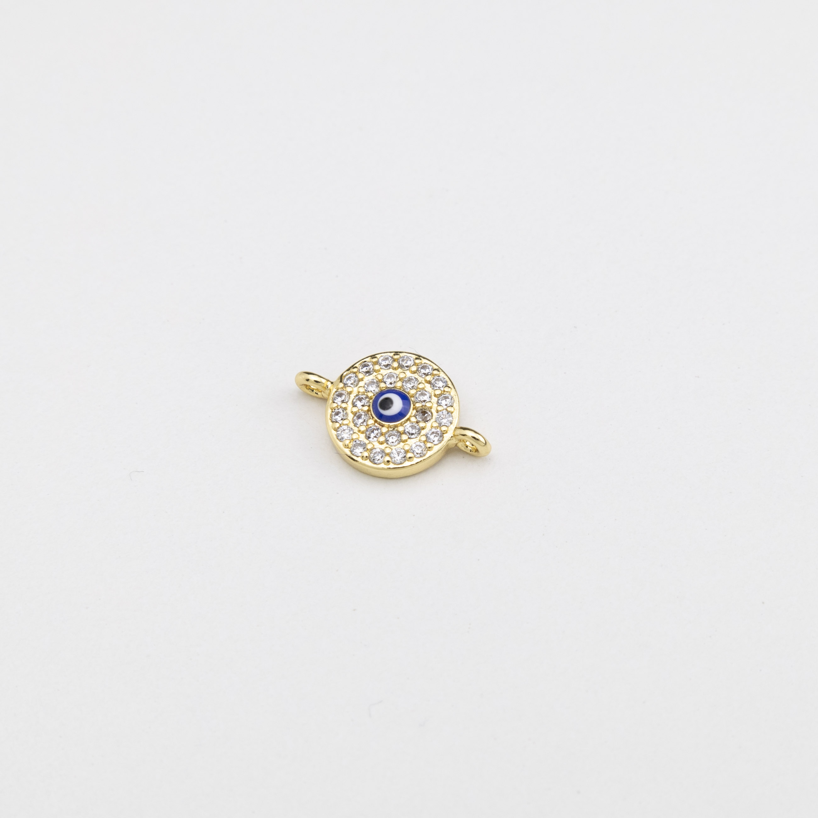 18467 Round Clear Crystals Blue Eye Connector