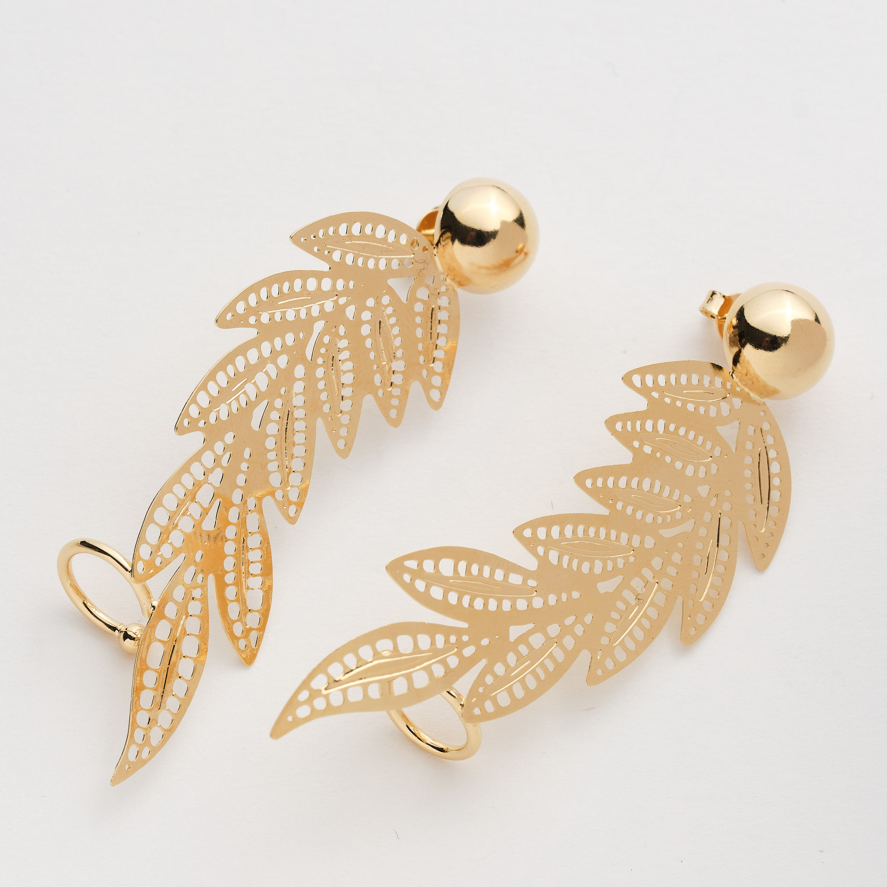 7708 Elegant Filigree Fern Earrings