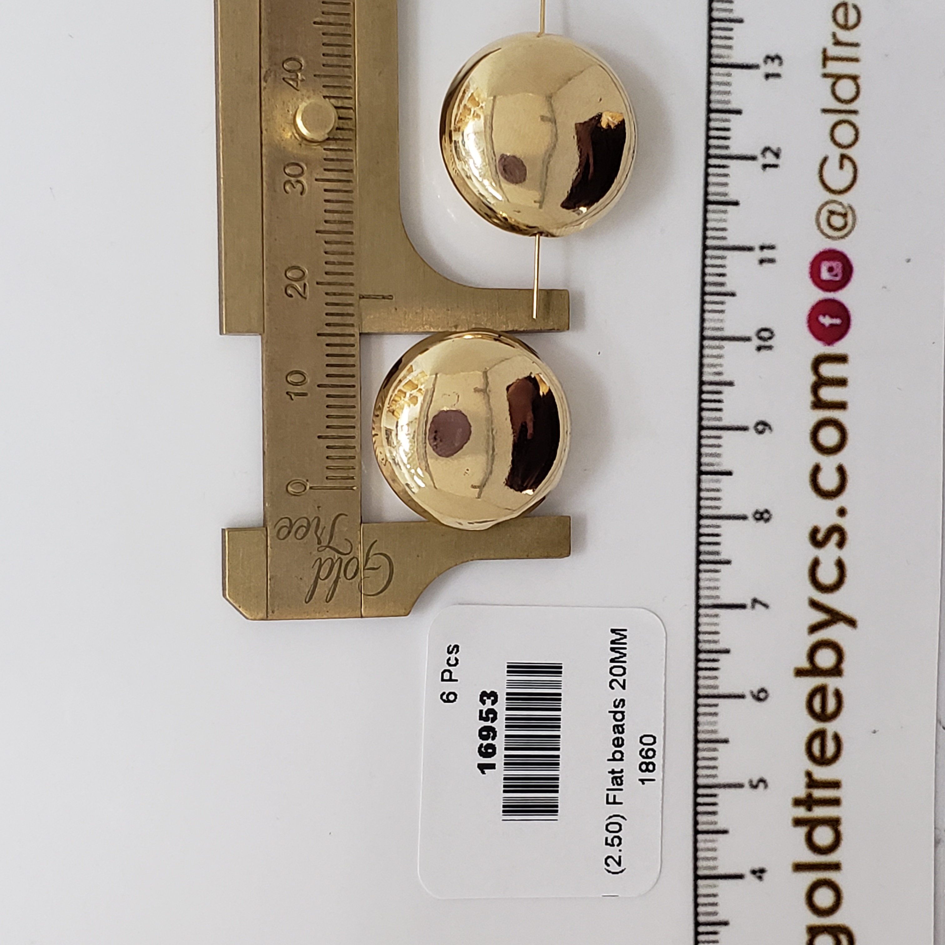 16953 Separador De Beads Planchado Dorado