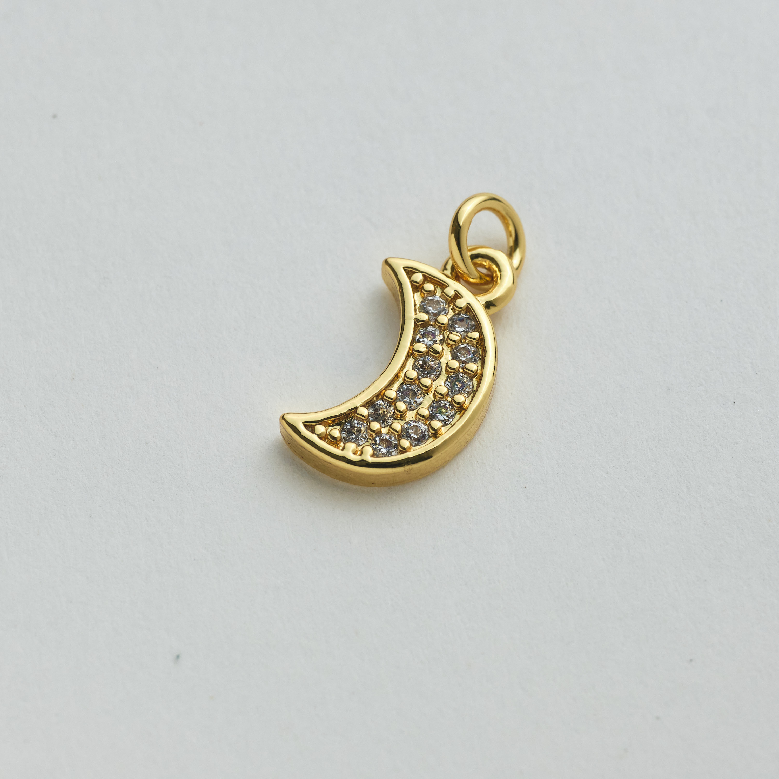 15474  Micropave Moon Pendant