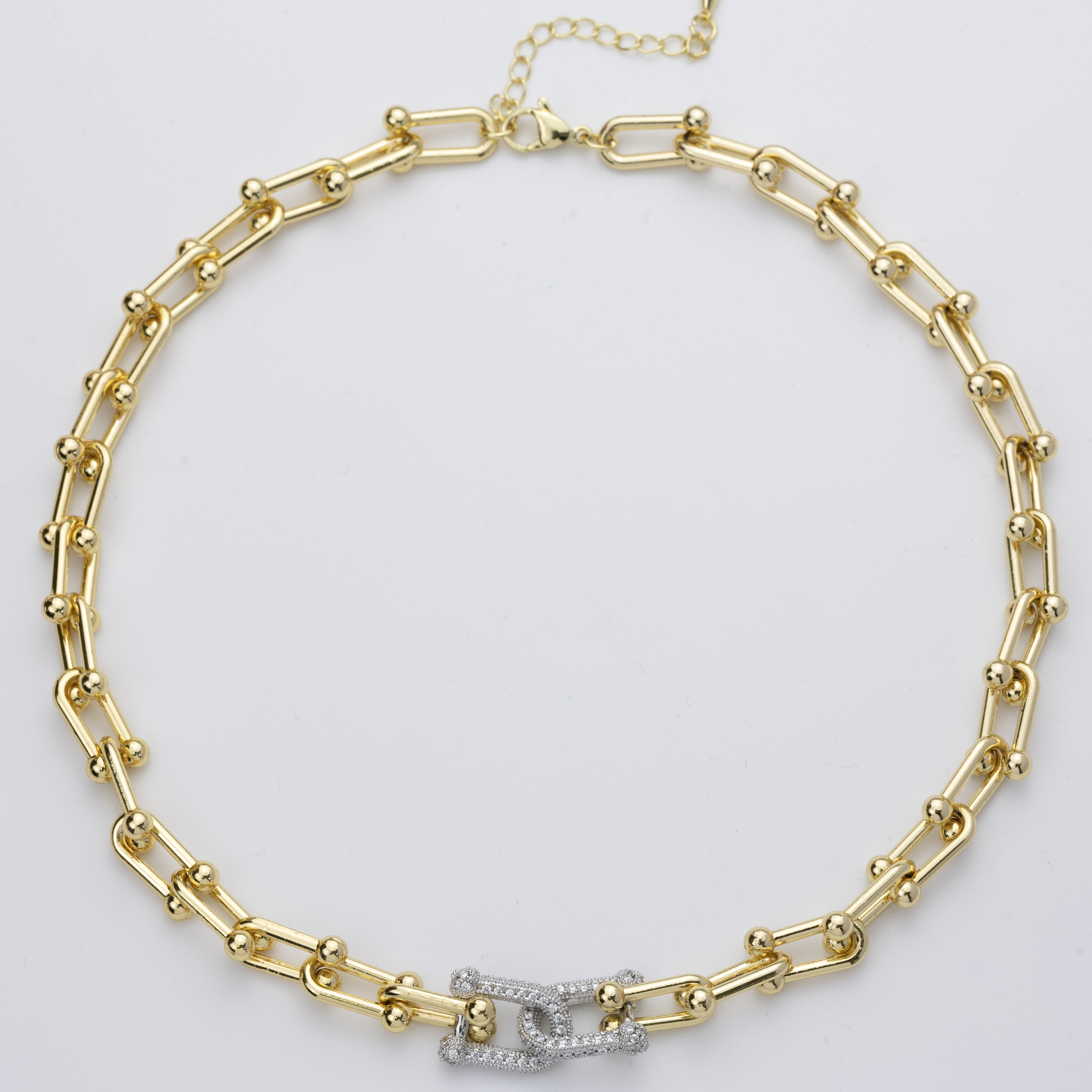 19466 Gold and Silver Link Chain 16"