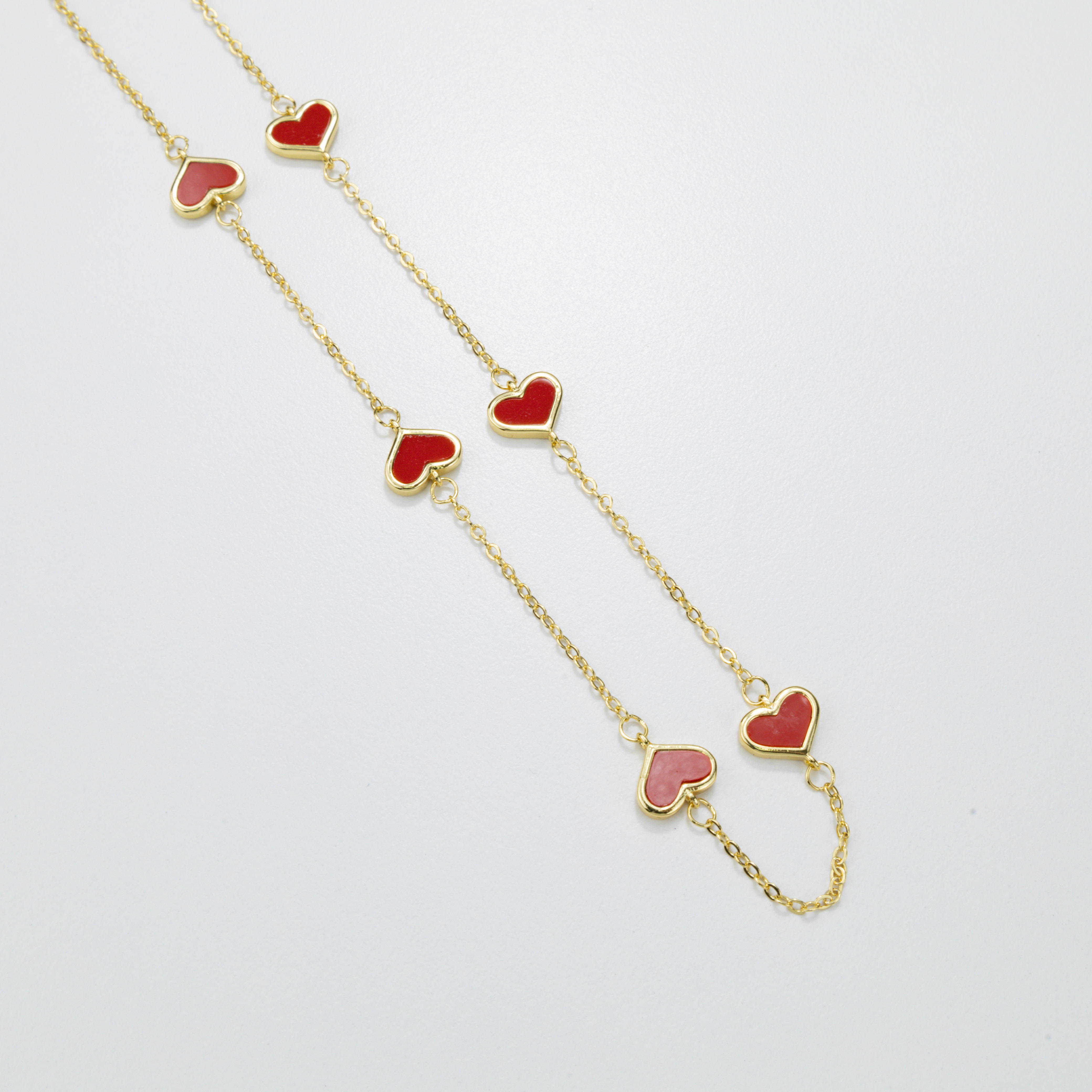 18337 Red Heart Enamel Chain