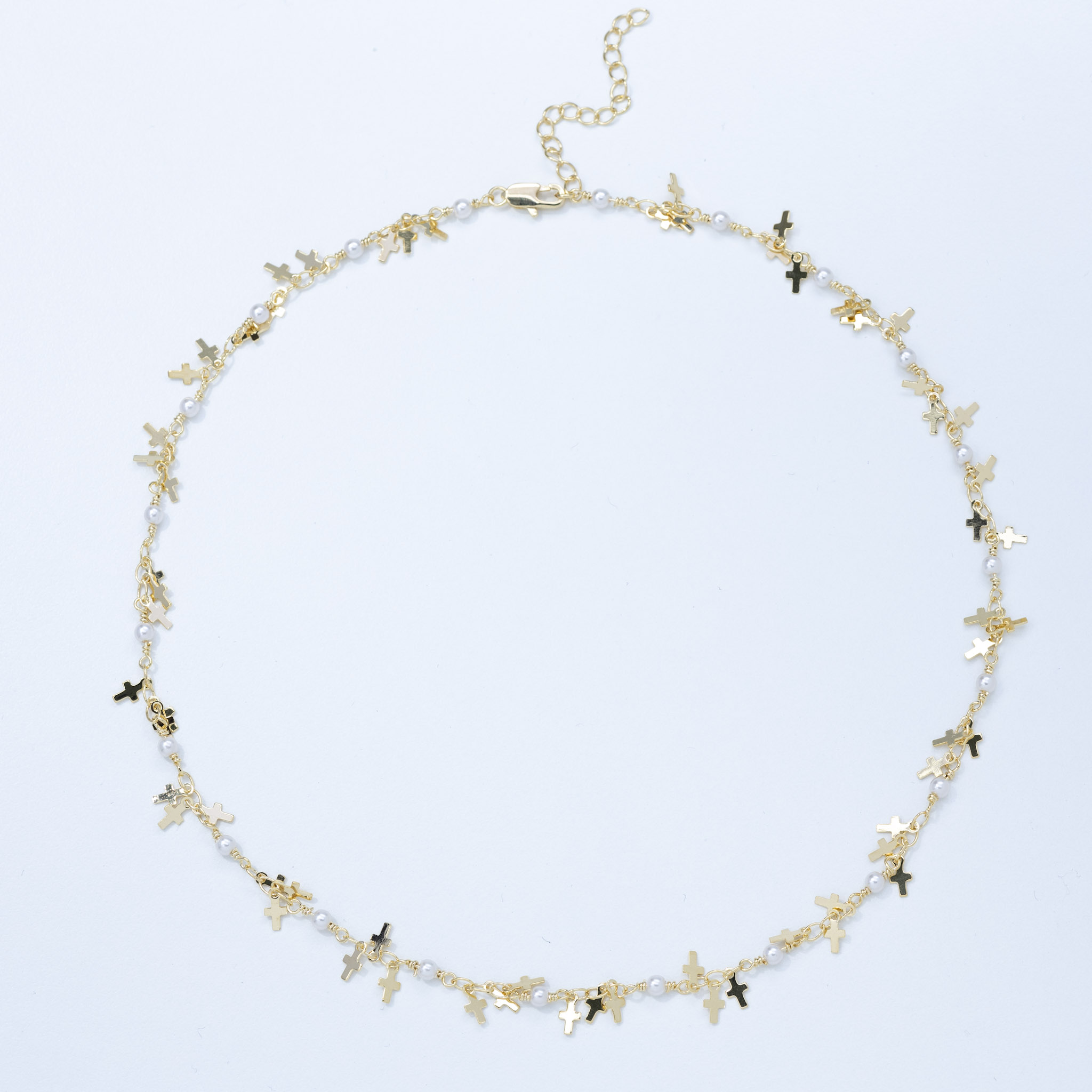 20083 Chain w/ Pearl and Cross - 40cm