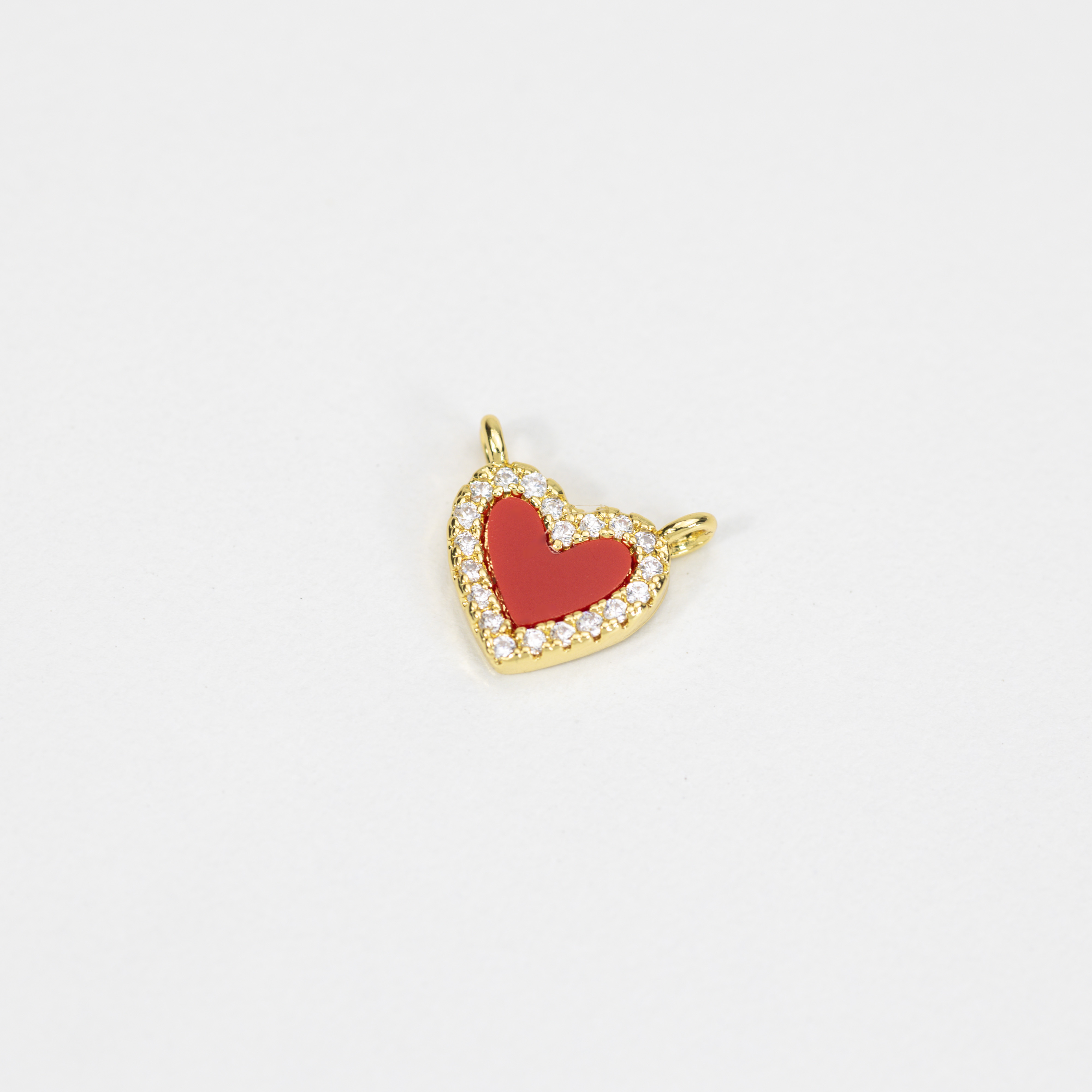 19167 11mm Red Heart Charm Connector with Zircon
