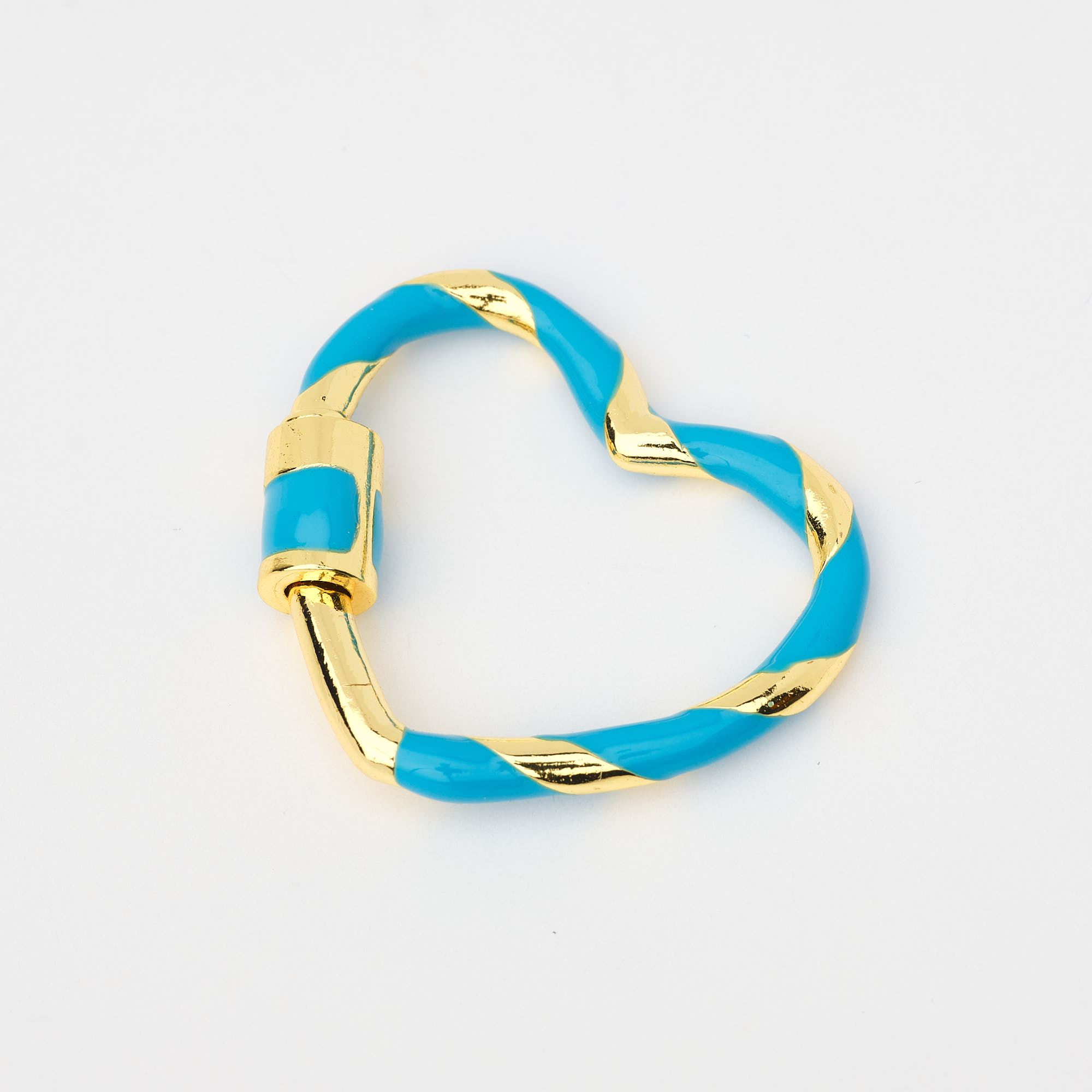 12038 Light Blue Heart Clasp Self Closing