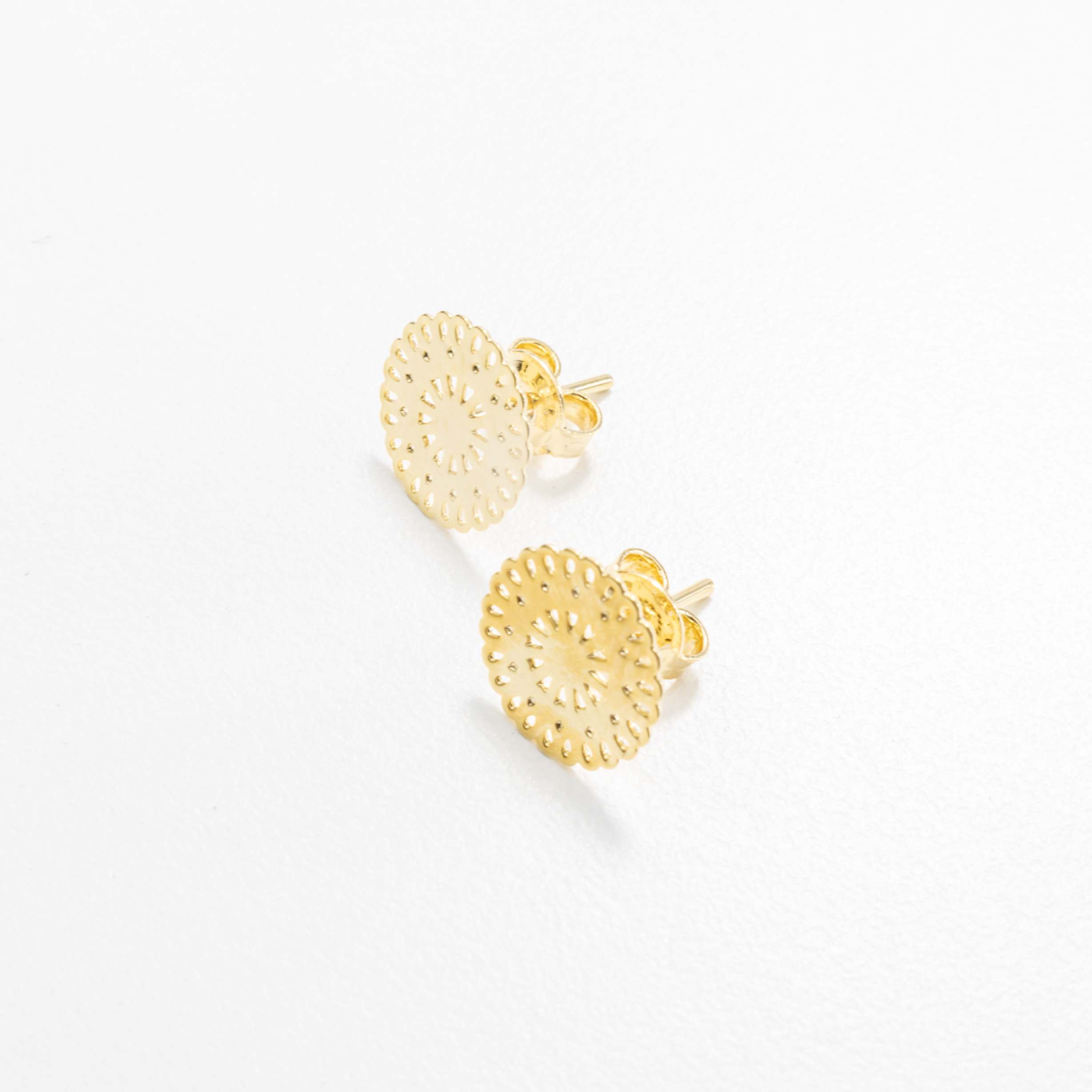 20061 Aretes Redondos de Mandala Dorados 12mm