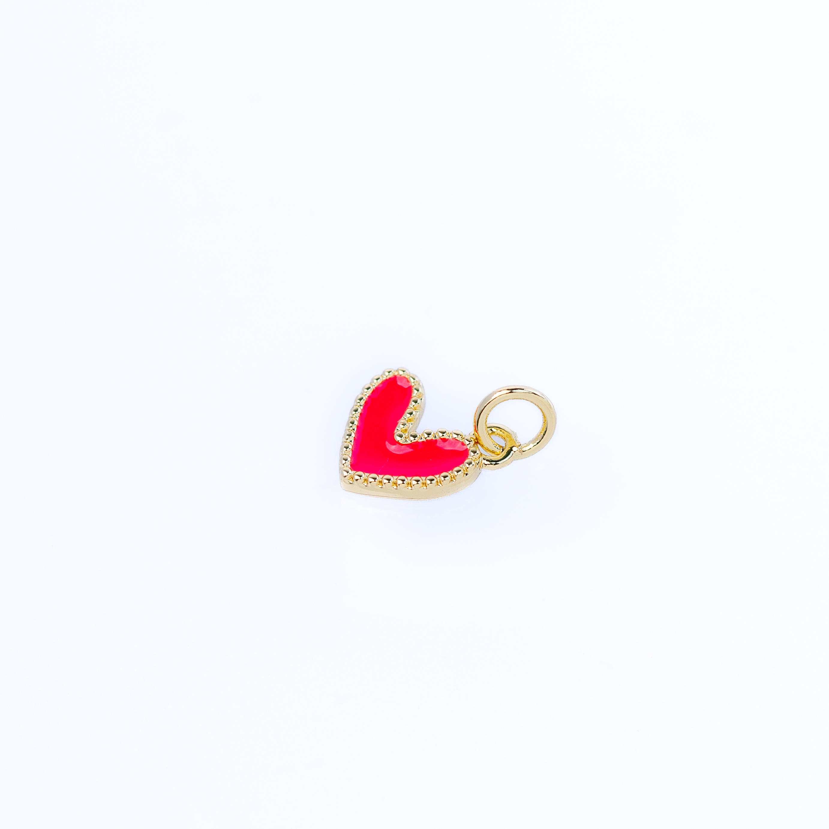 16034 Mini Heart Fuchsia Enamel Pendant