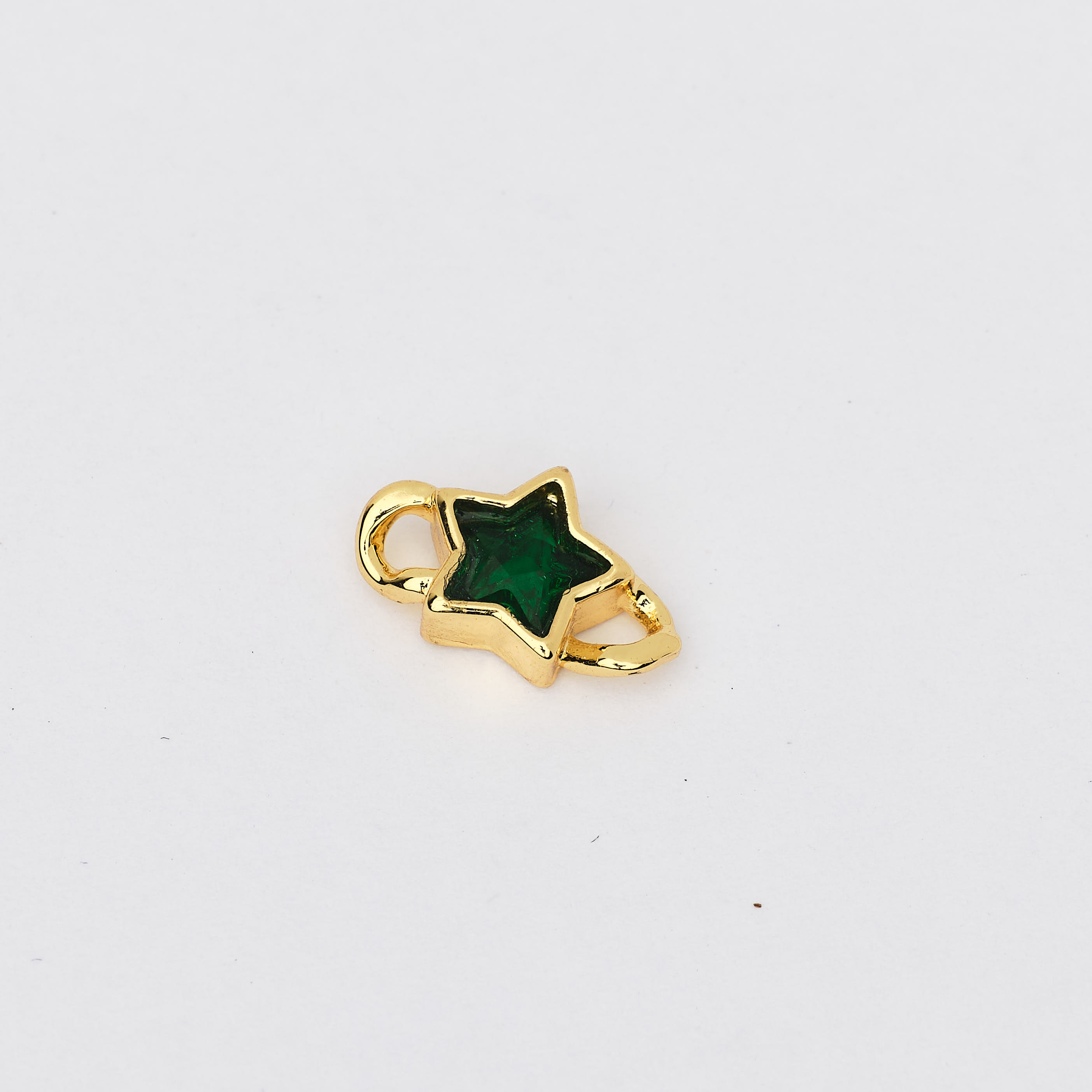 15958 Green Crystal Star Connector Charm