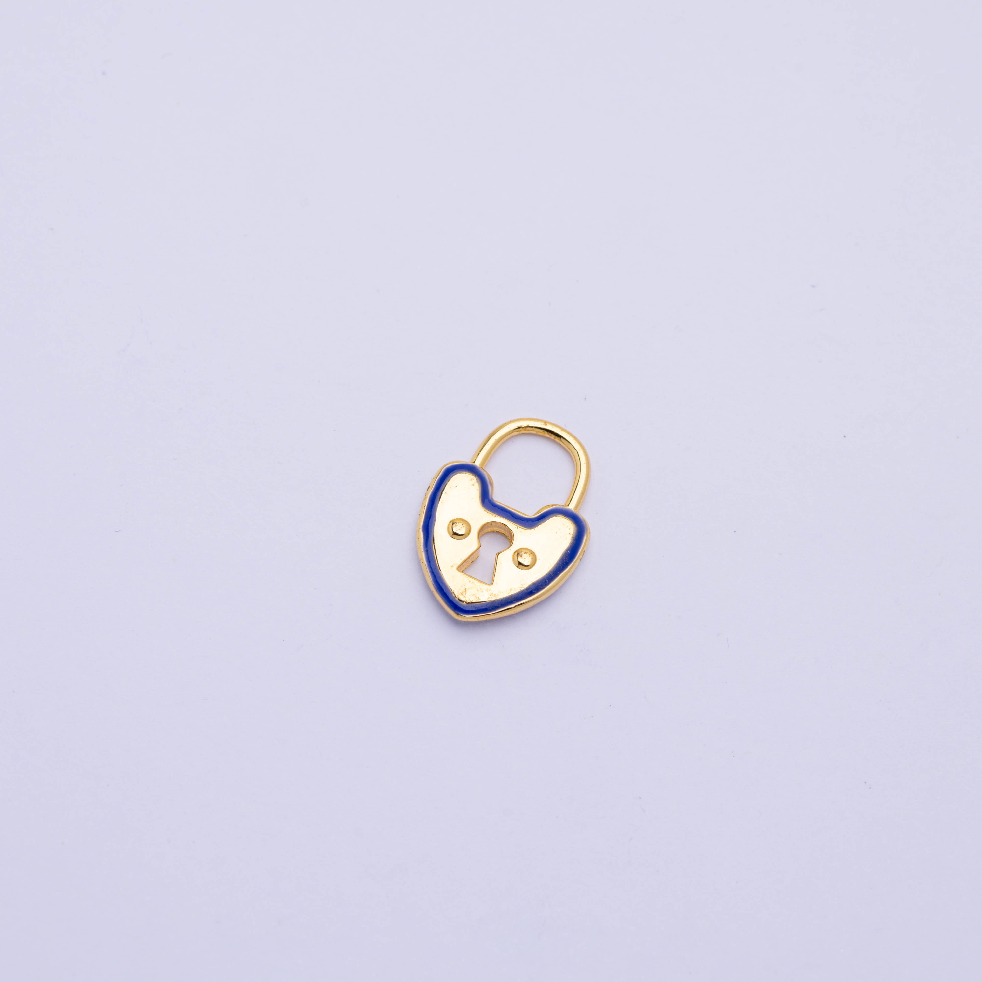 10758 Padlock Heart Blue Pendant