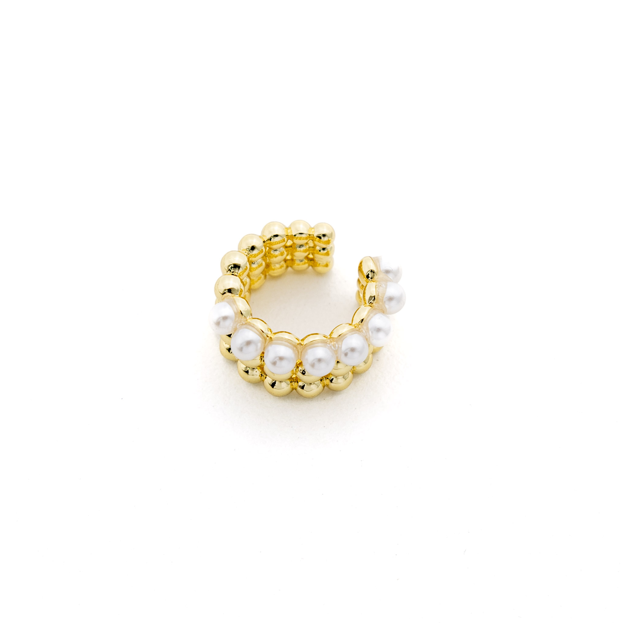 18586 3mm Pearled Earcuff Gold