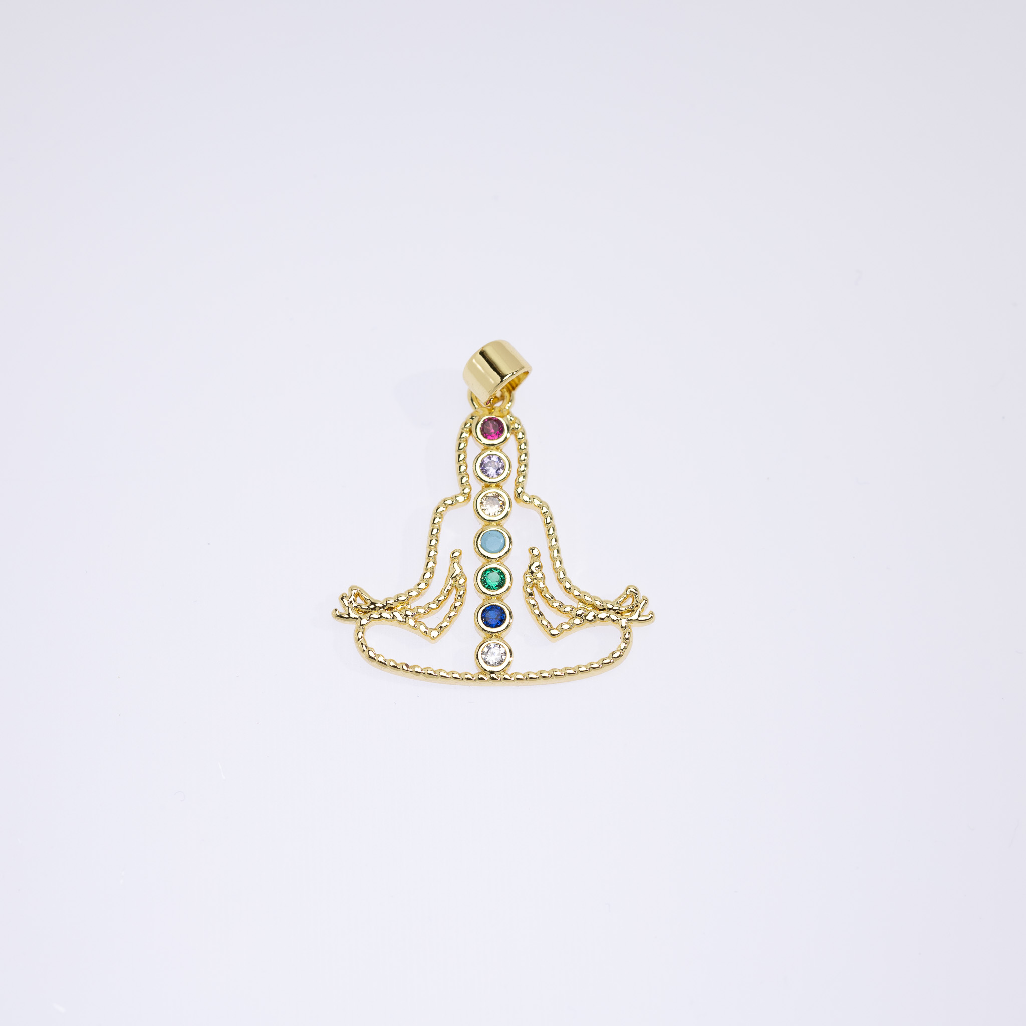 20635 Budha Pendant with Colored Chakras