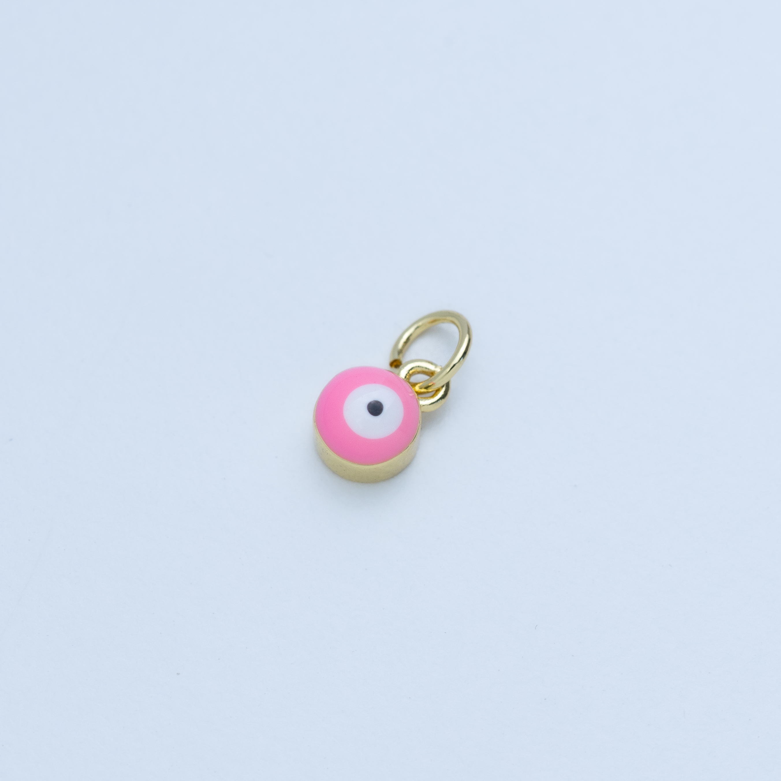 20261 Pink Enamel Evil Eye Charm 6mm