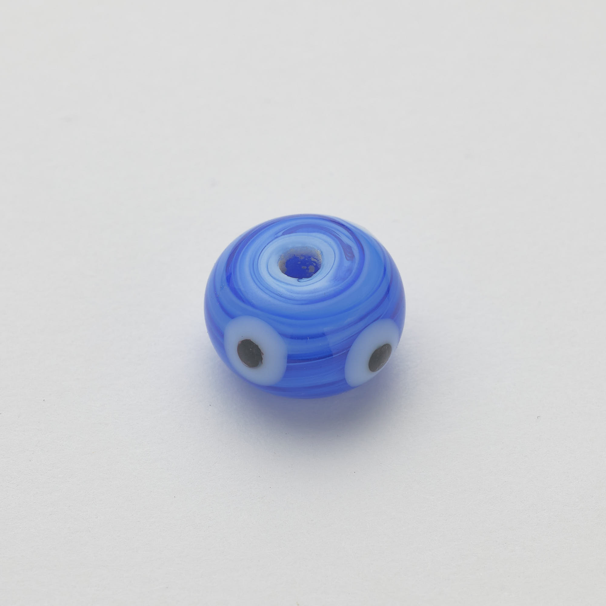 16088 Blue Mix Eye Donuts Murano Spacer