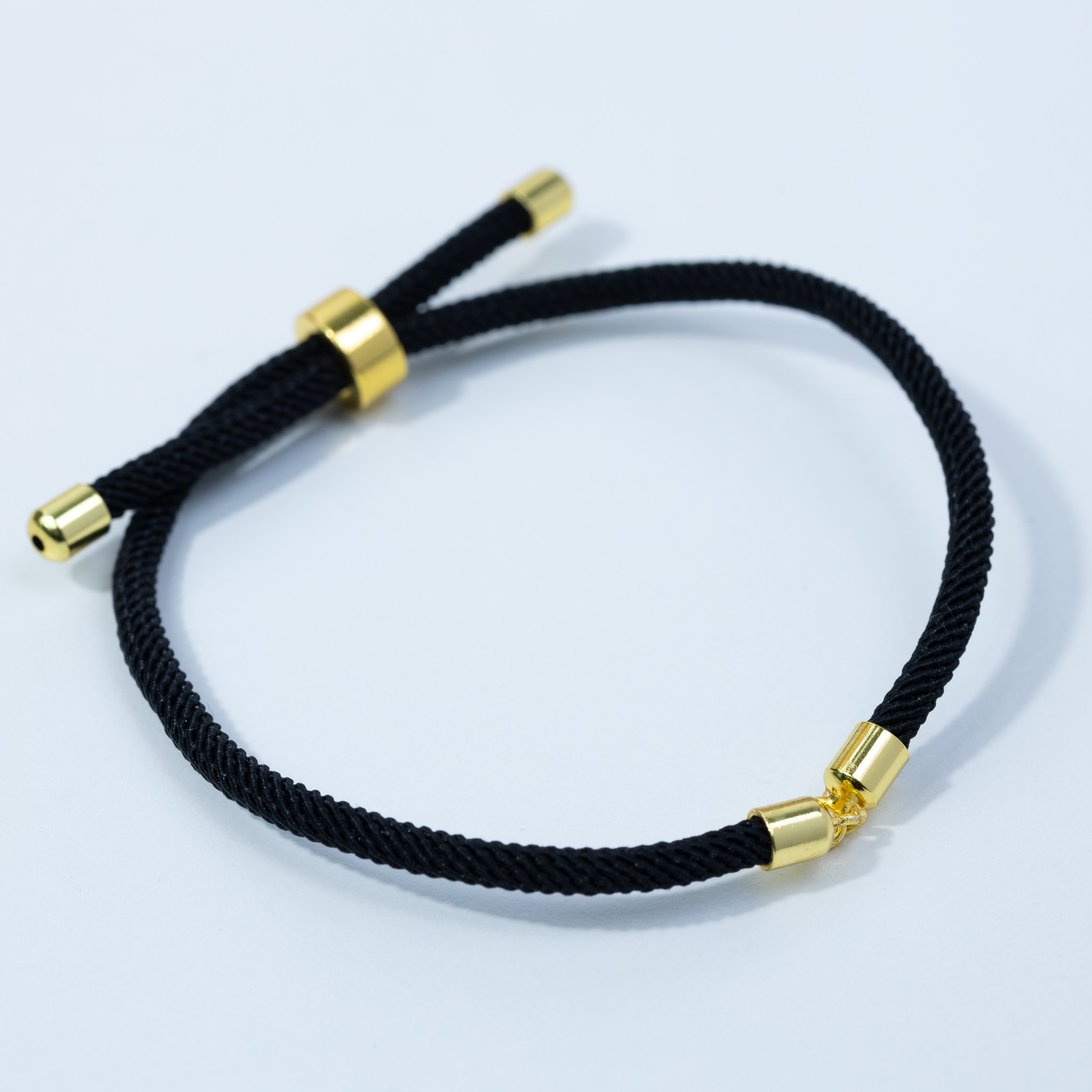 20170 Black Adjustable Braided Cord Bracelet 