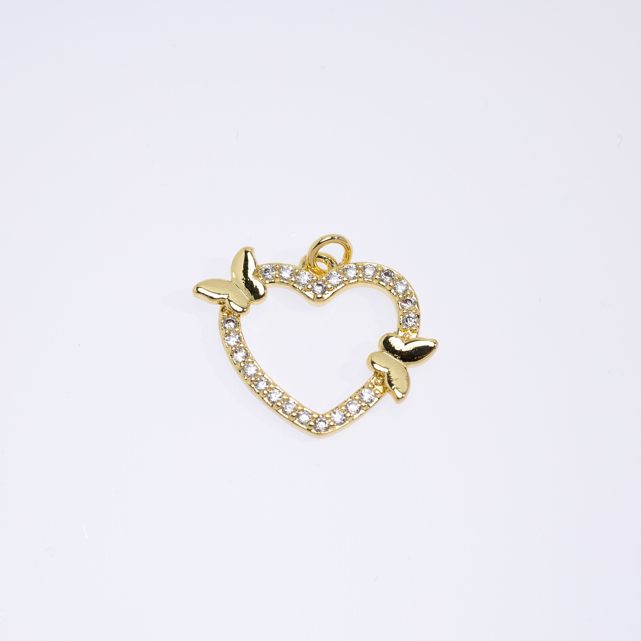 20670 Heart Charm with Butterflies 18mm