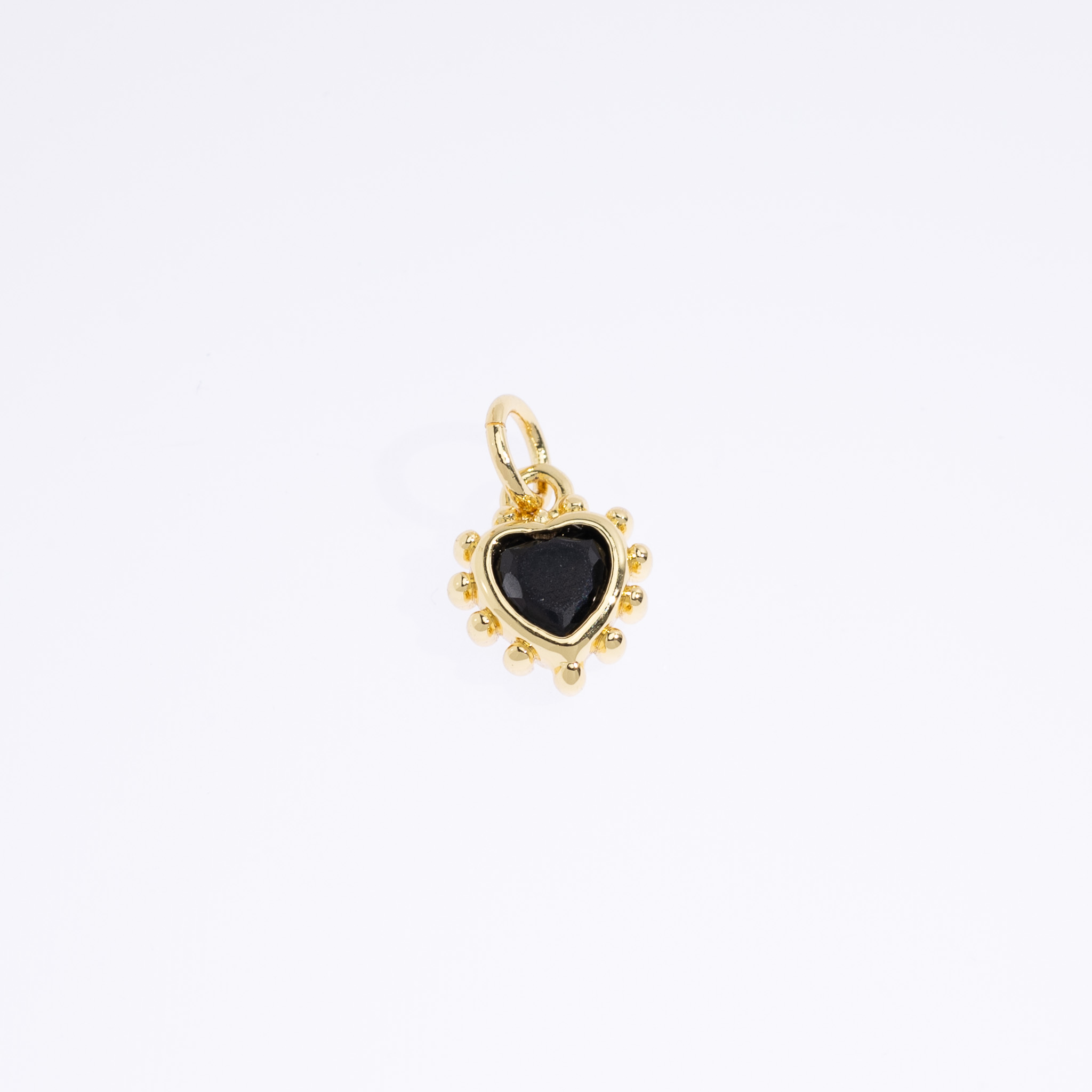 20582 Black Zircon Heart Charm