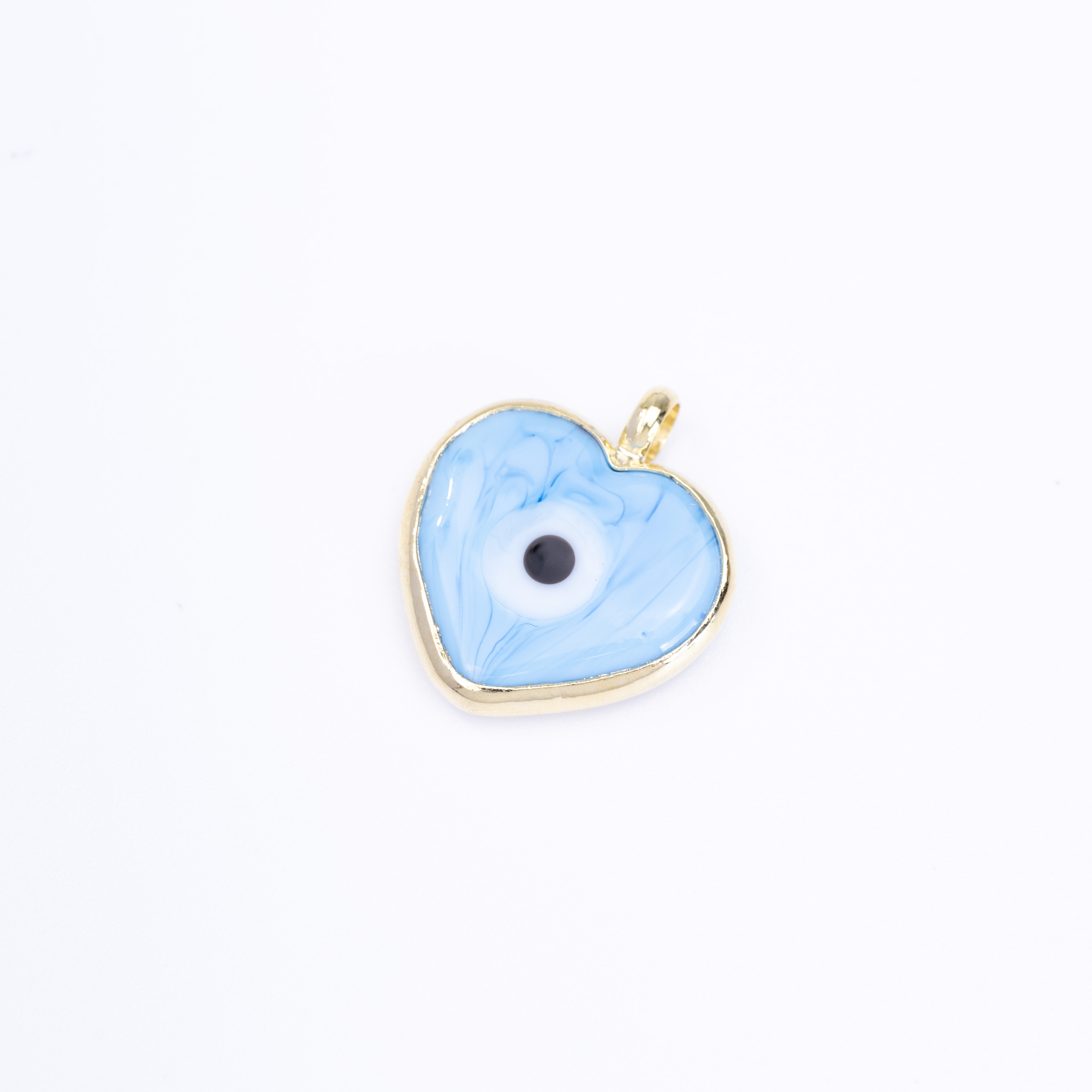 19554 Hearts with Eye Bizel Ligth Blue 20mm