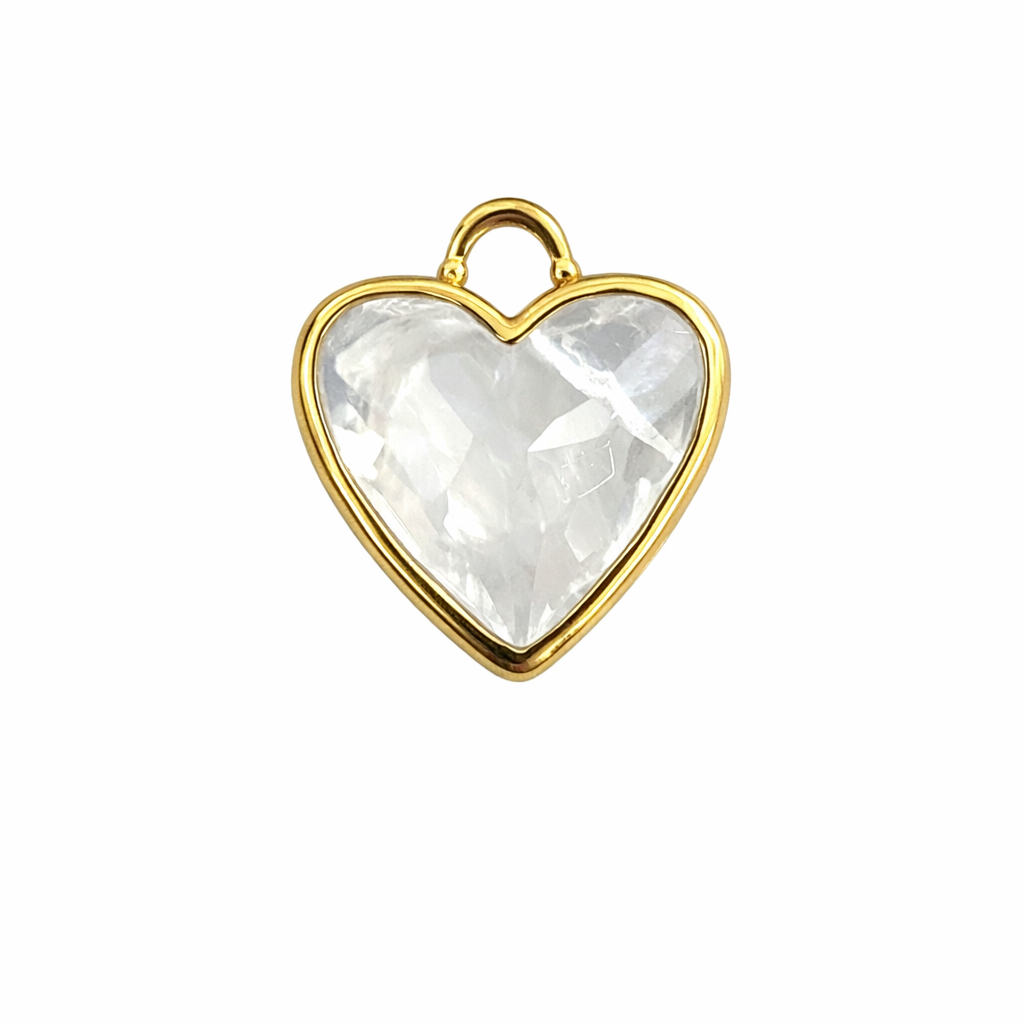 21851 Natural Clear Quartz Heart Pendant