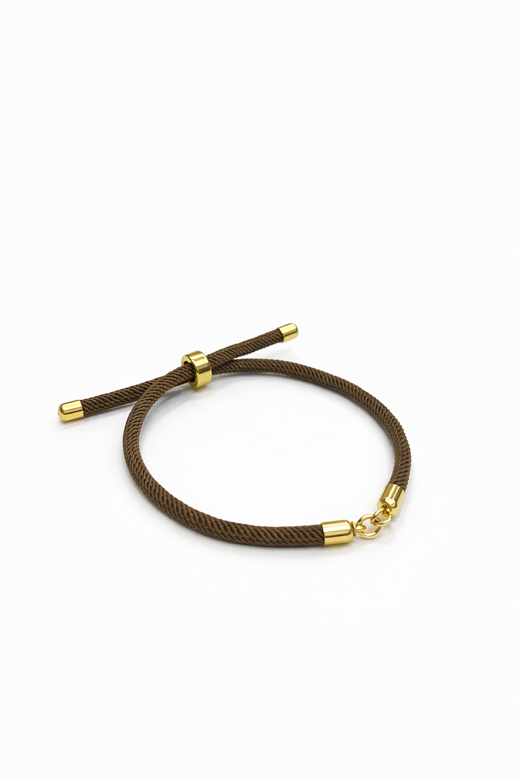 21713 Medium brown Adjustable Braided Cord Bracelet