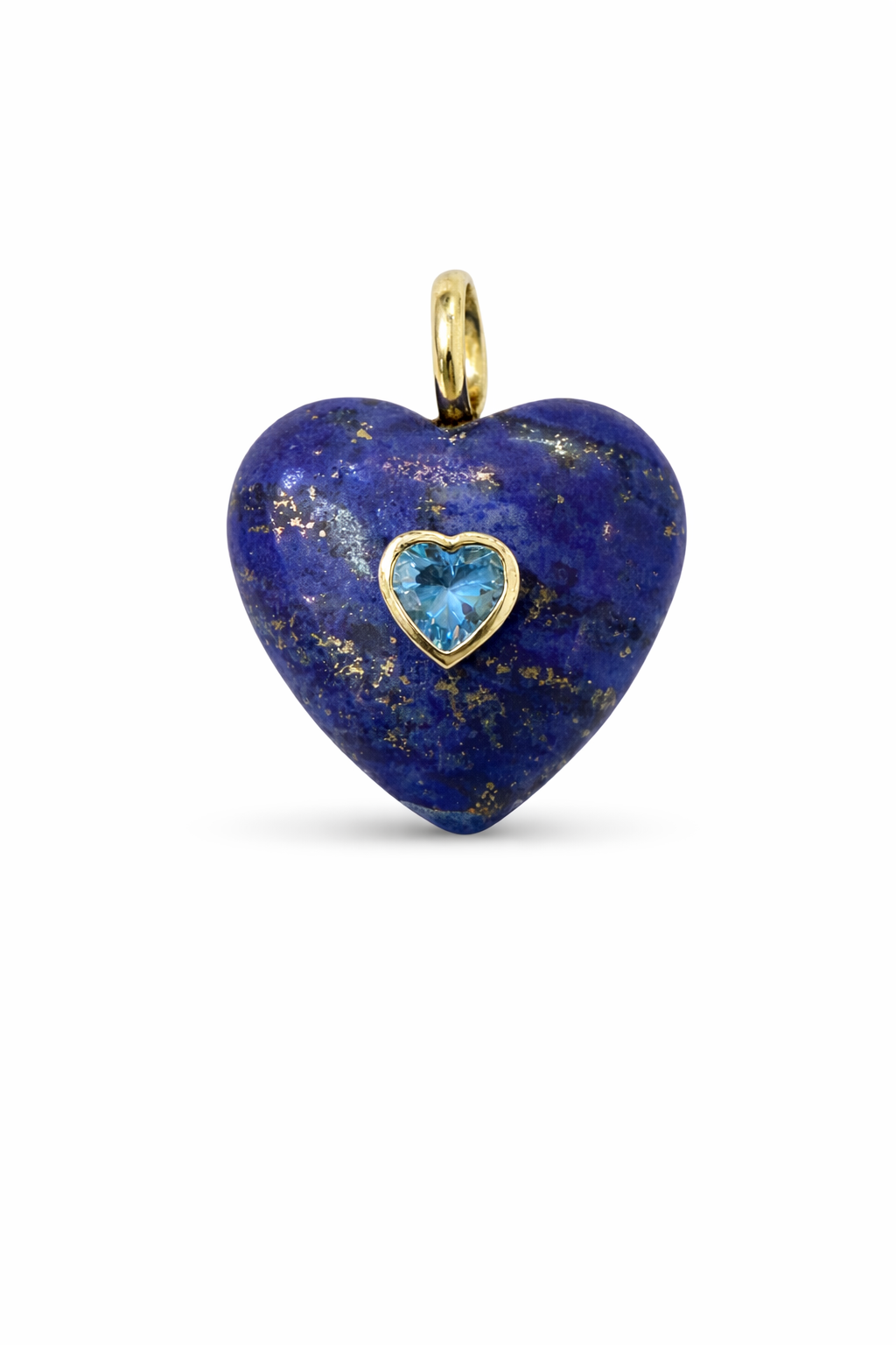 21674 Lapis Lazuli Heart Pendant with Blue Heart