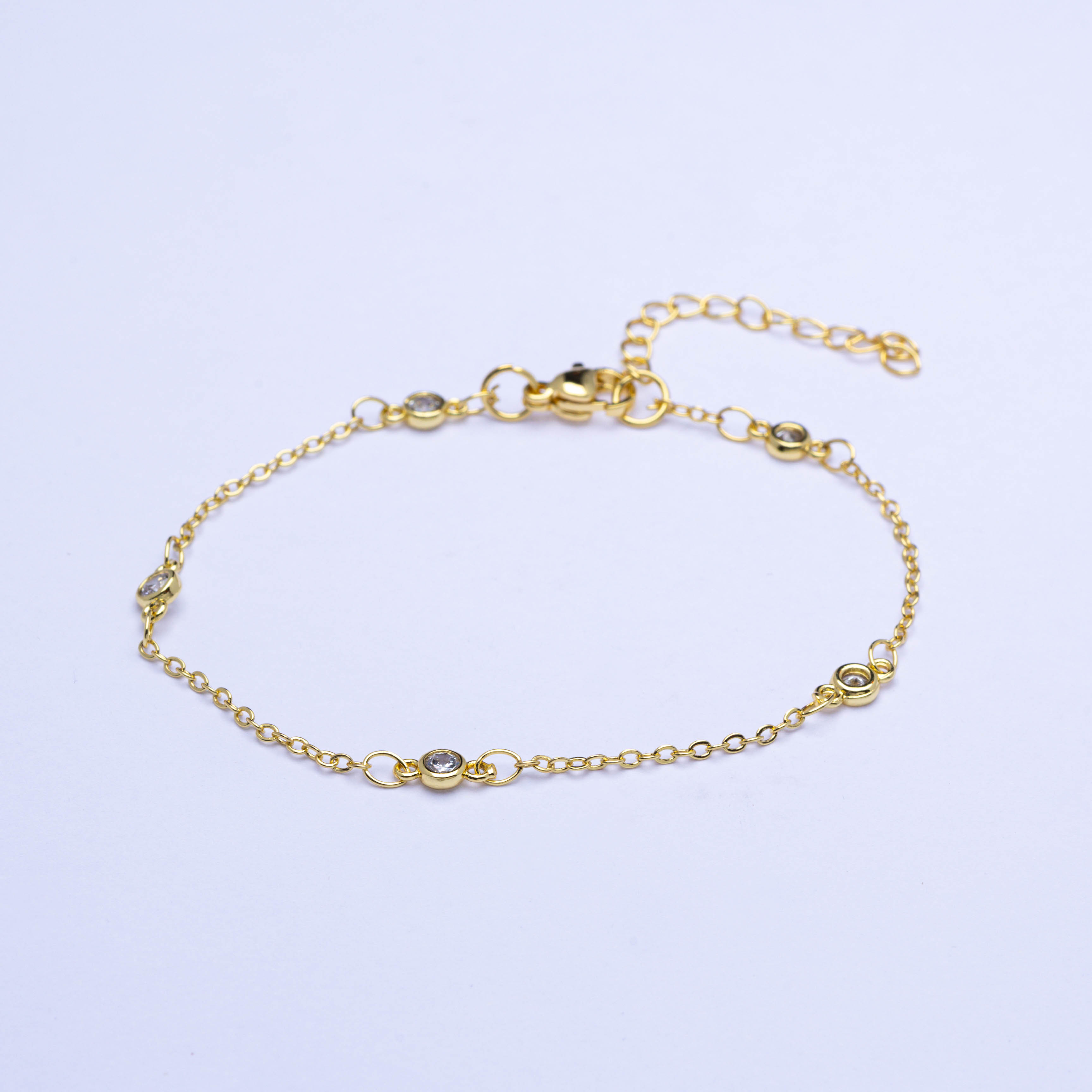 20431 Gold Bracelets with Clears Crystals