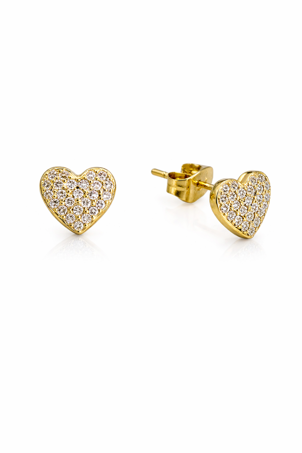 21762 Aretes Tipo Stud de Corazón con Circones