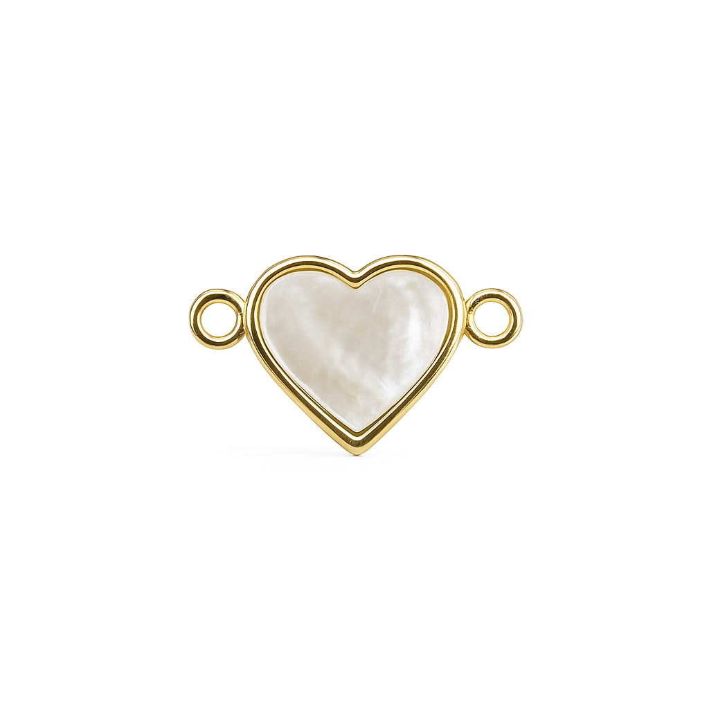 21434 Mother-of-Pearl Heart Connector