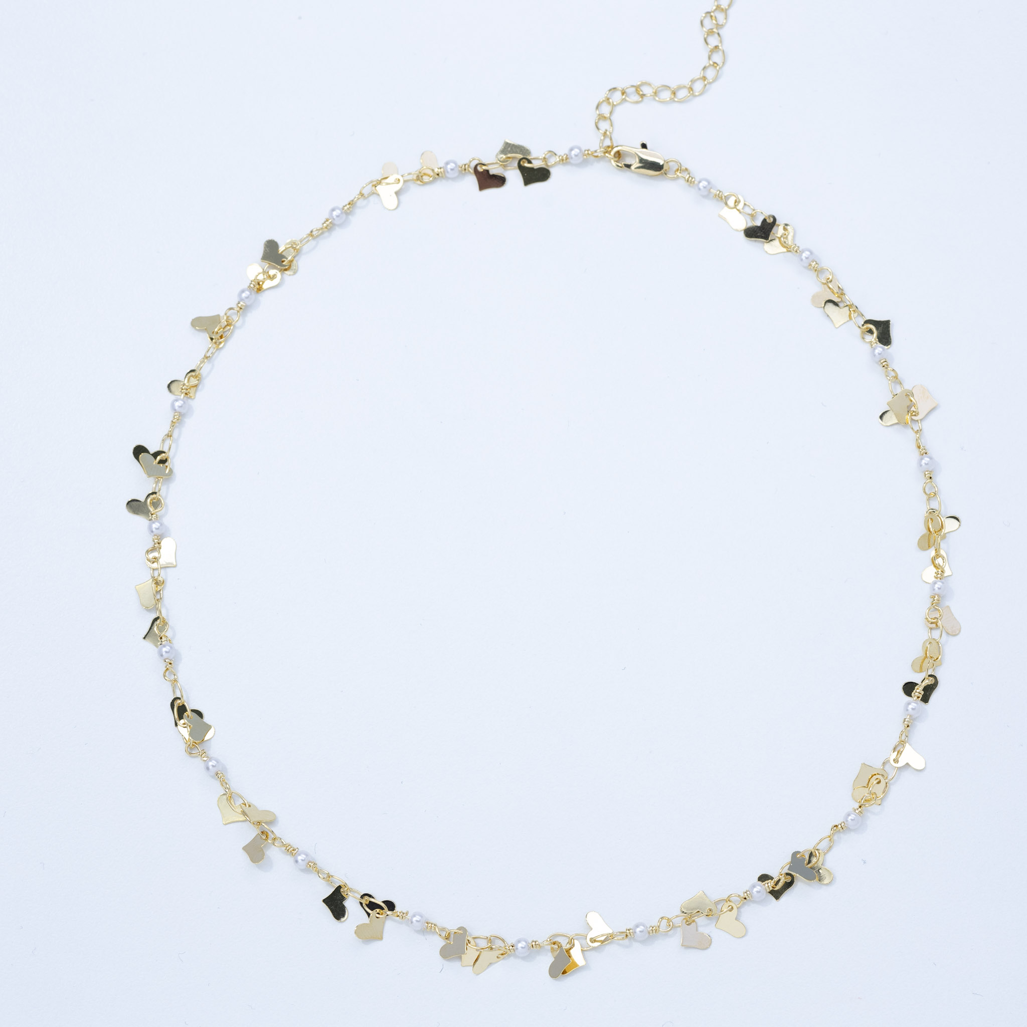 20084 Cadena con Perla y Corazón 6 - 40cm