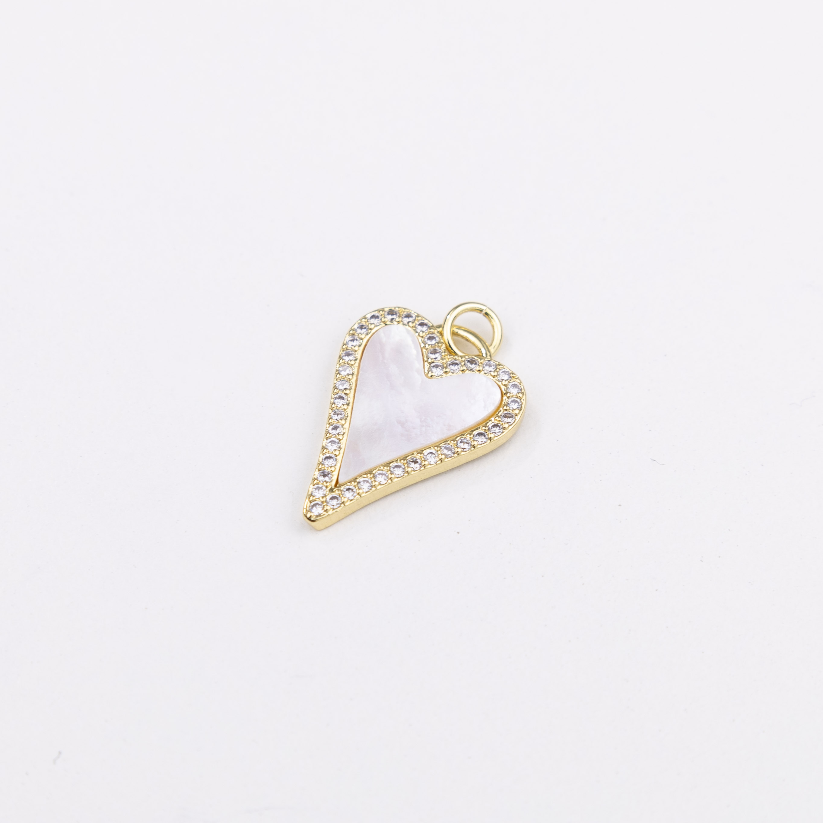 15622 15mm Shell Heart Pendant with Micropave